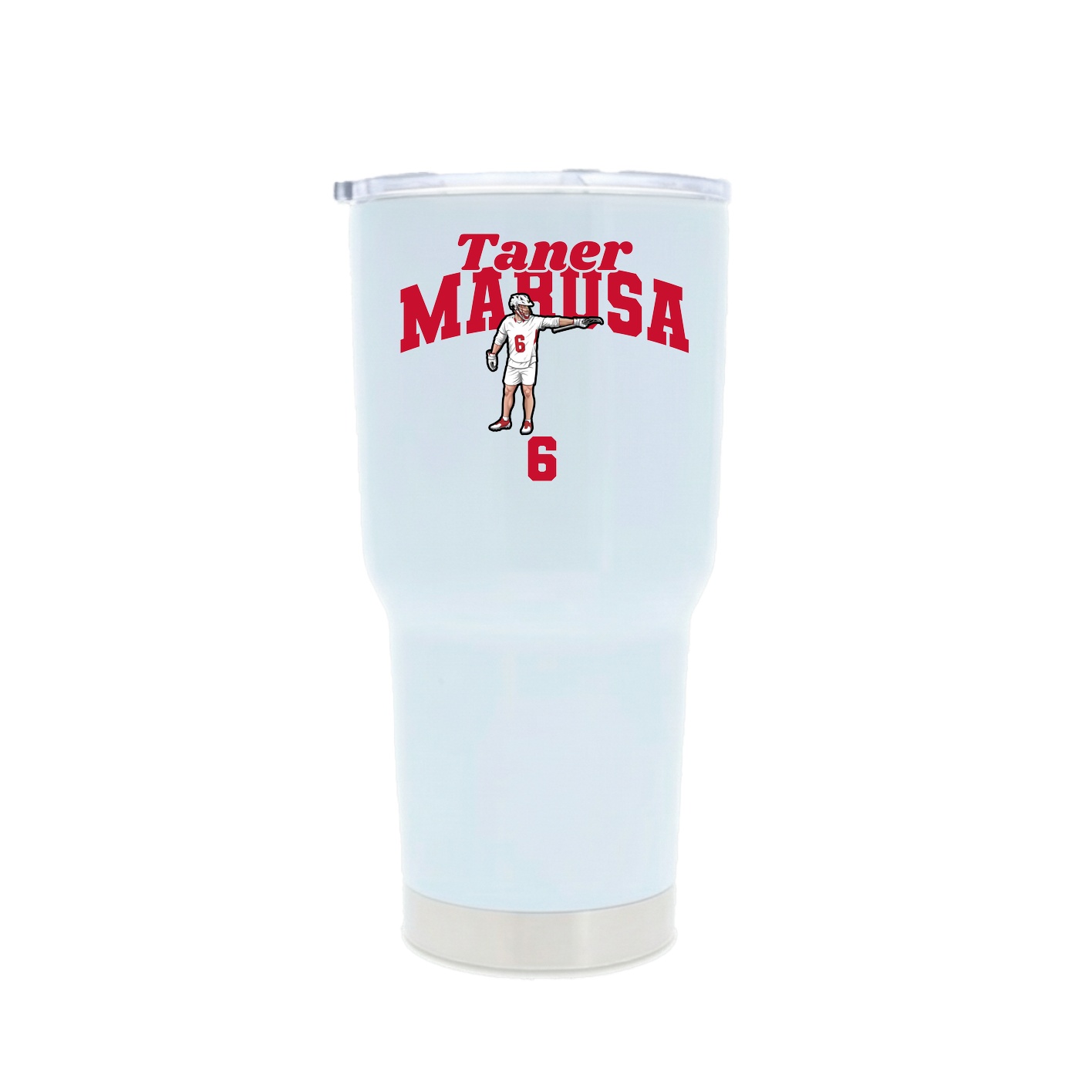 30oz Stainless Steel Tumbler — Signature Arch in White