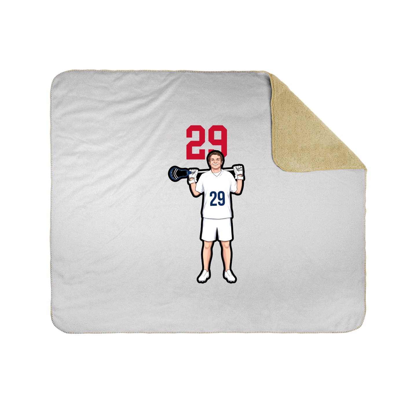 Throw Blanket — Number Top in White