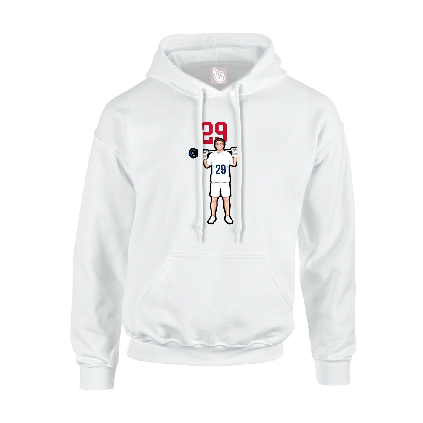 Hoodie — Number Top in White