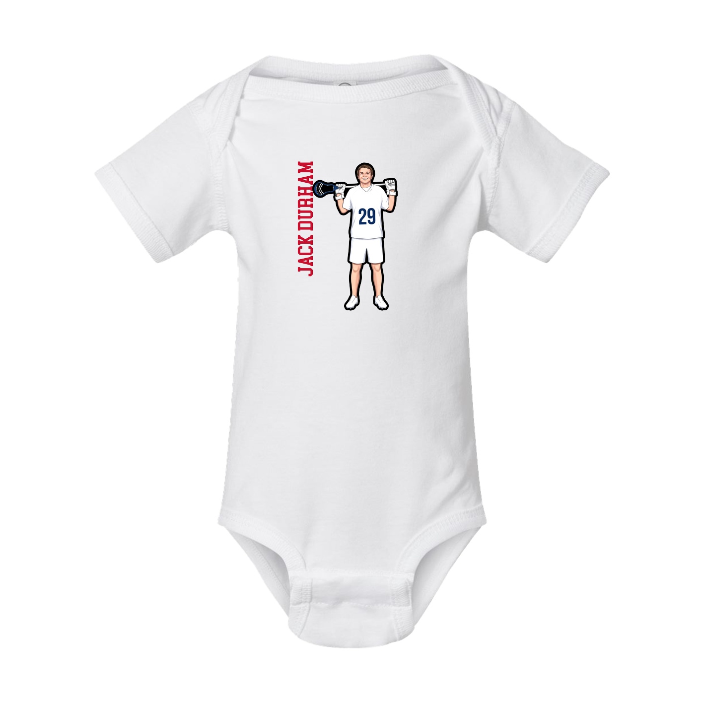 Baby Onesie — Name Vertical in White