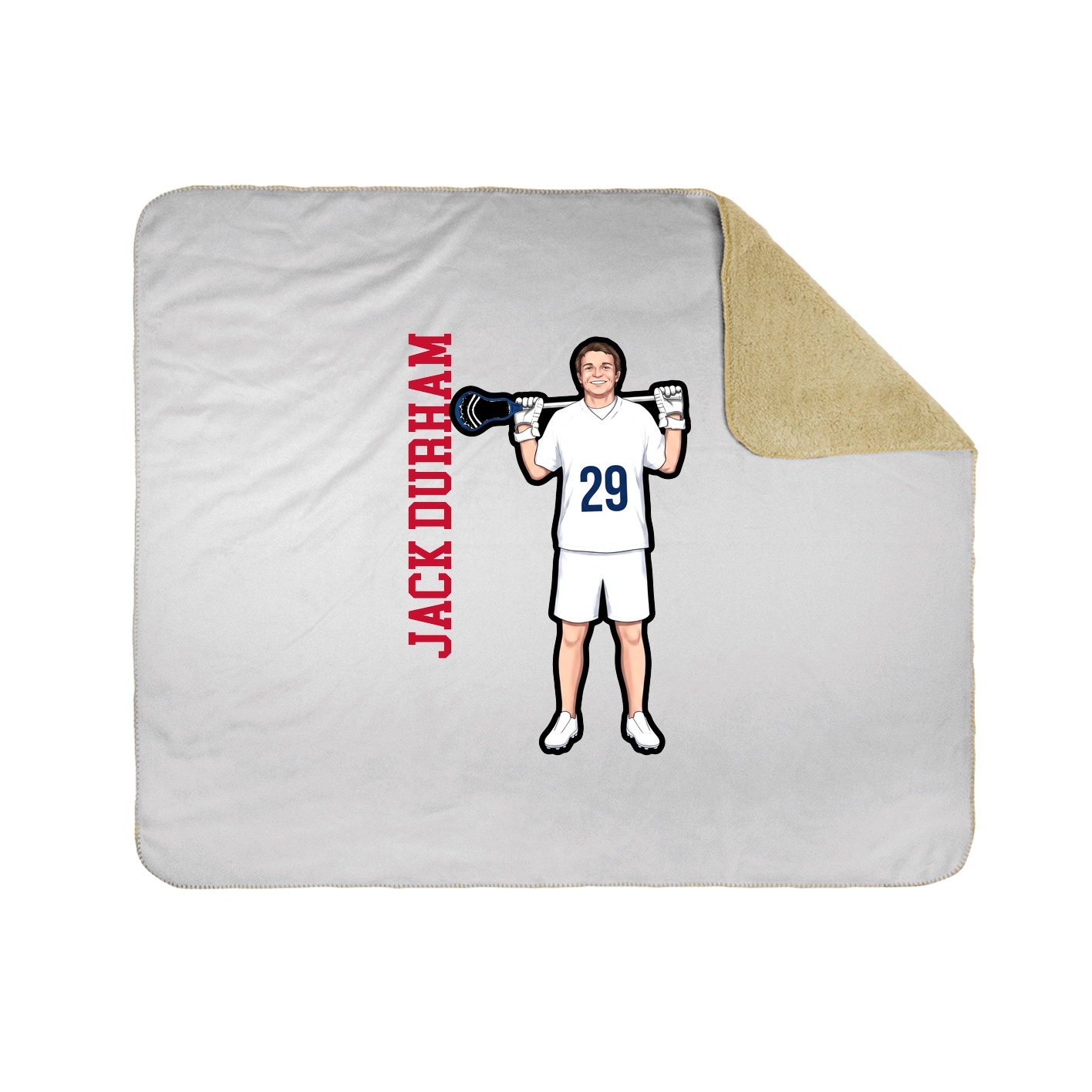 Throw Blanket — Name Vertical in White