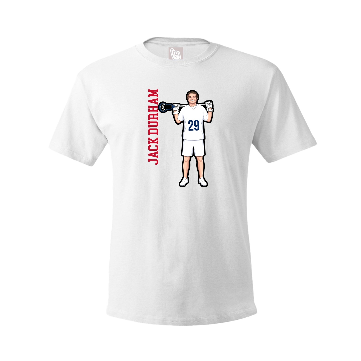 Youth Tee — Name Vertical in White