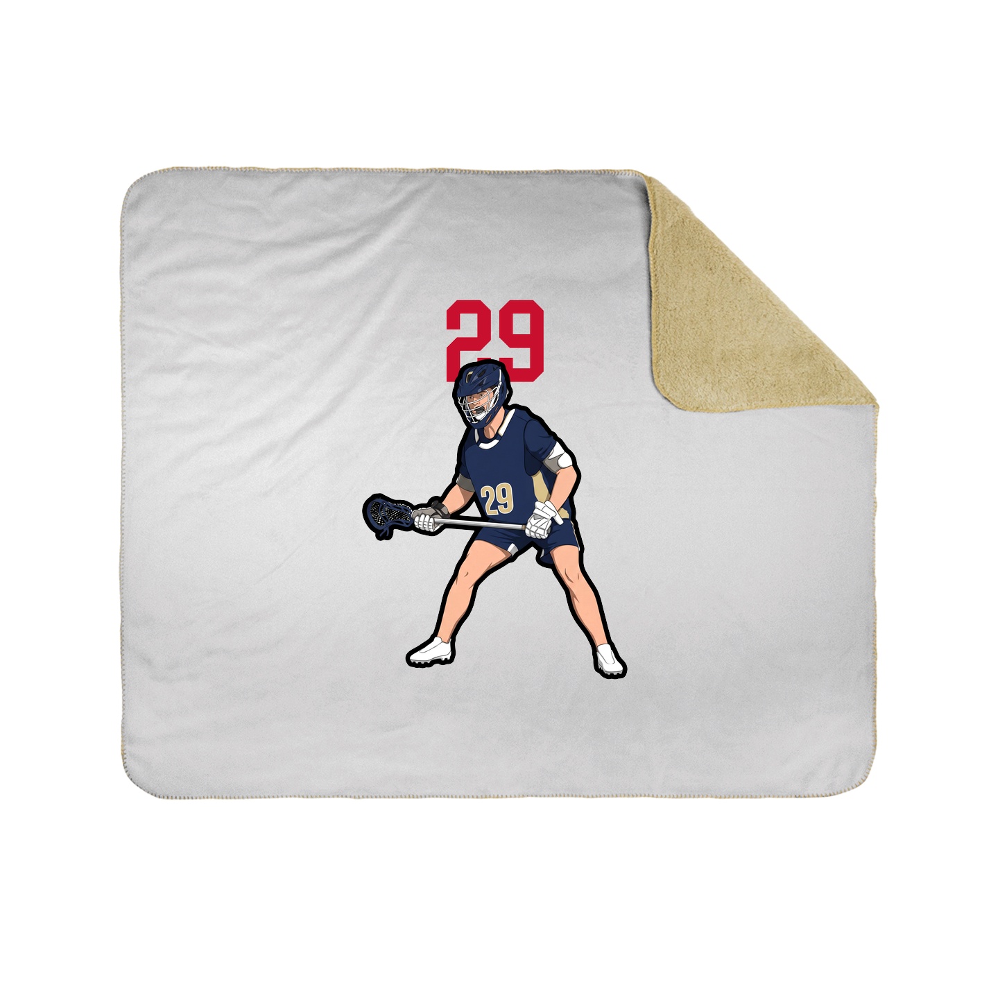 Throw Blanket — Number Top in White