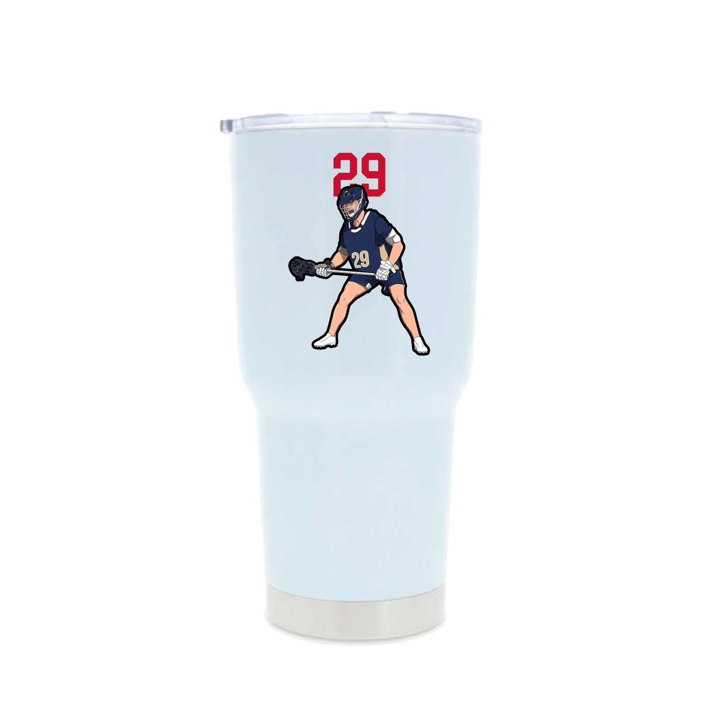 30oz Stainless Steel Tumbler — Number Top in White