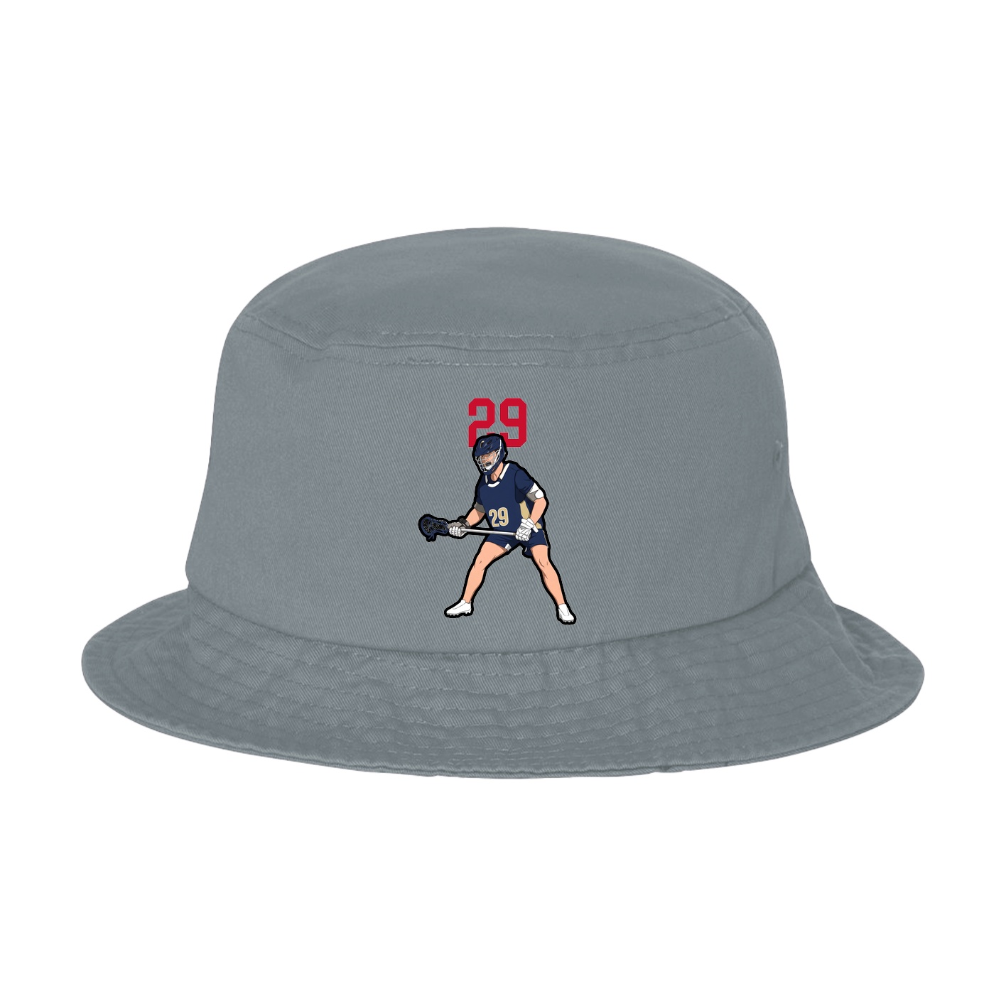 Bucket Cap — Number Top in Grey