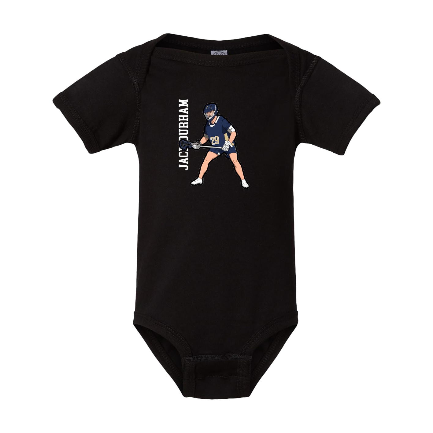 Baby Onesie — Name Vertical in Black