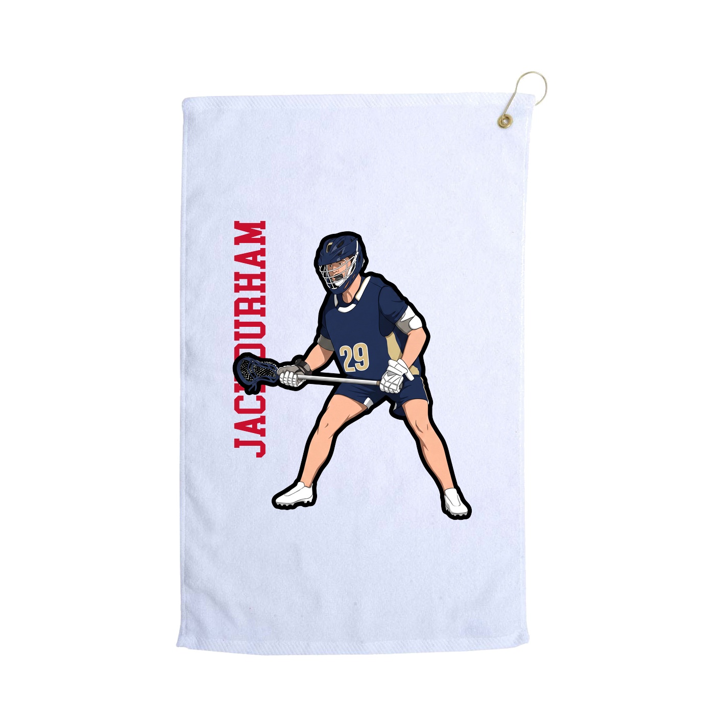 Golf Towel — Name Vertical in White