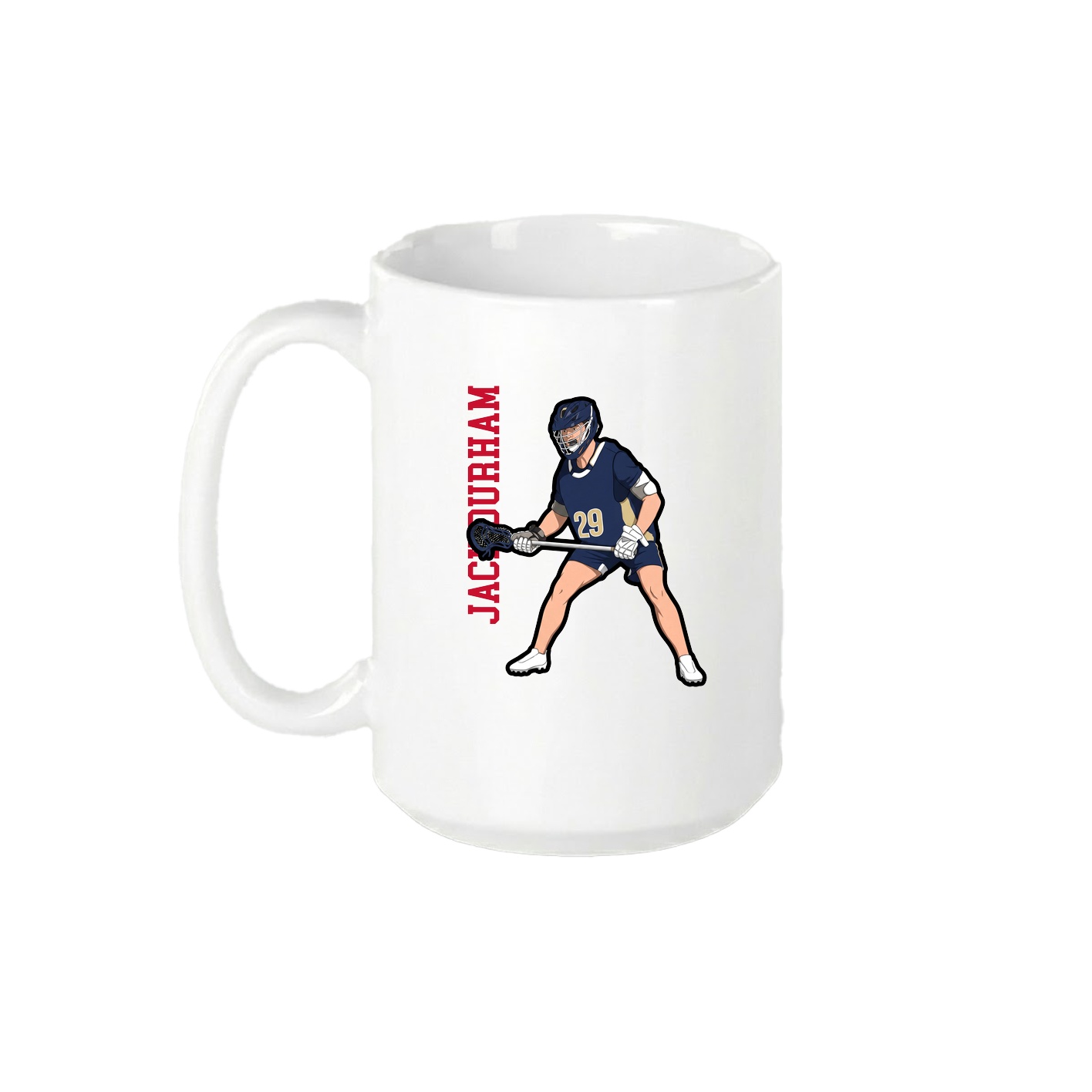 15oz Coffee Mug — Name Vertical in White