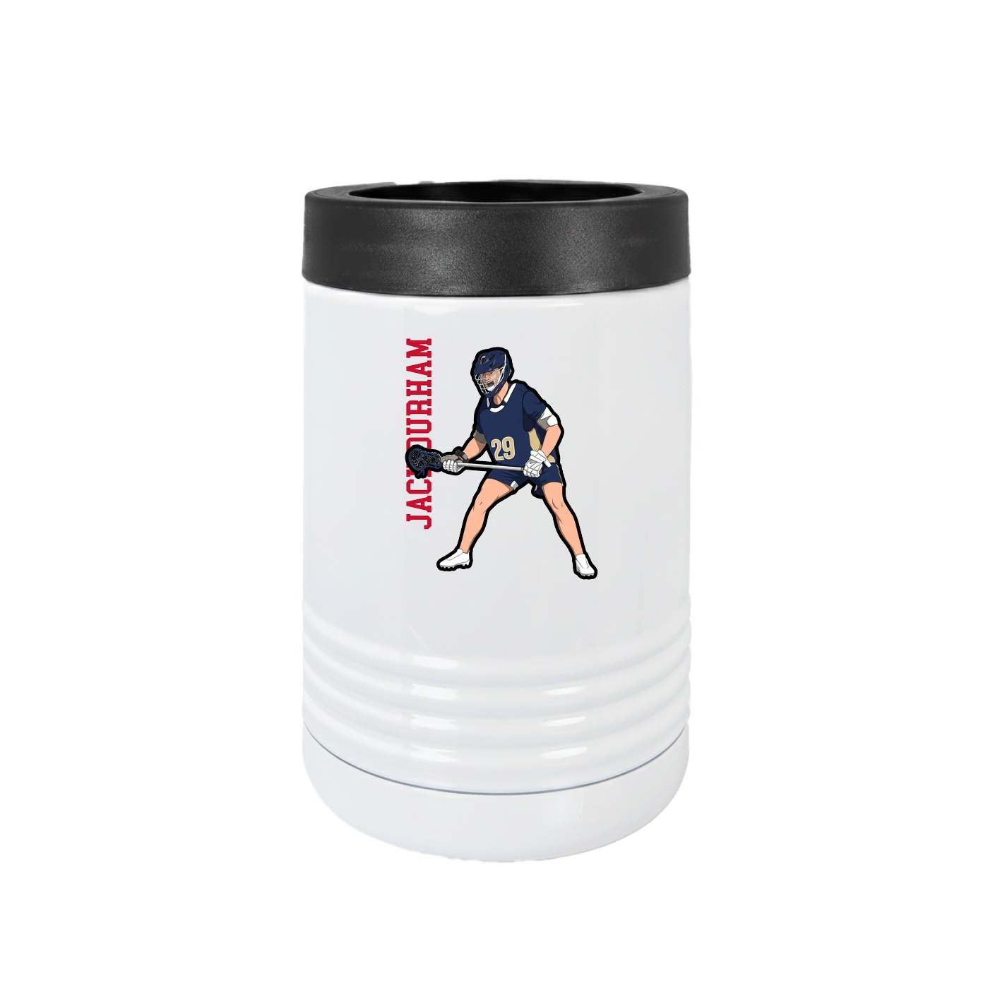 Beverage Holder — Name Vertical in White