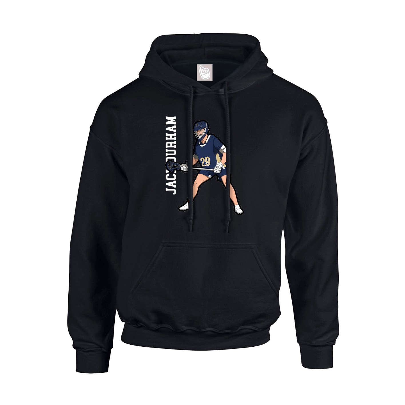 Hoodie — Name Vertical in Black