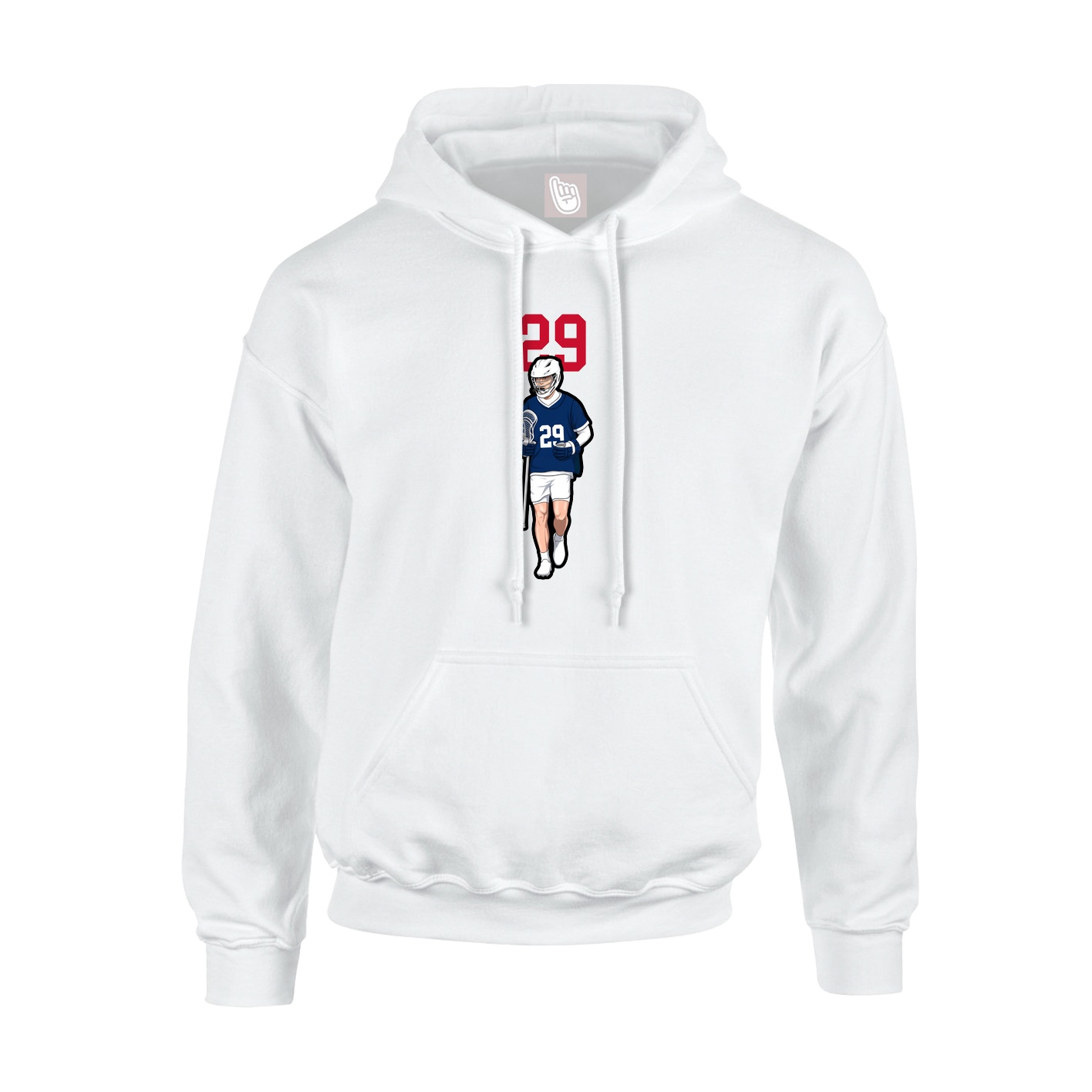 Youth Hoodie — Number Top in White