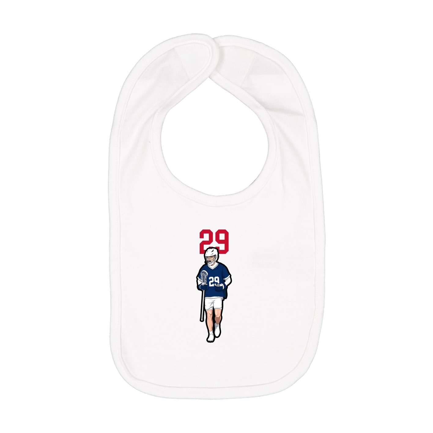 Infant Bib — Number Top in White