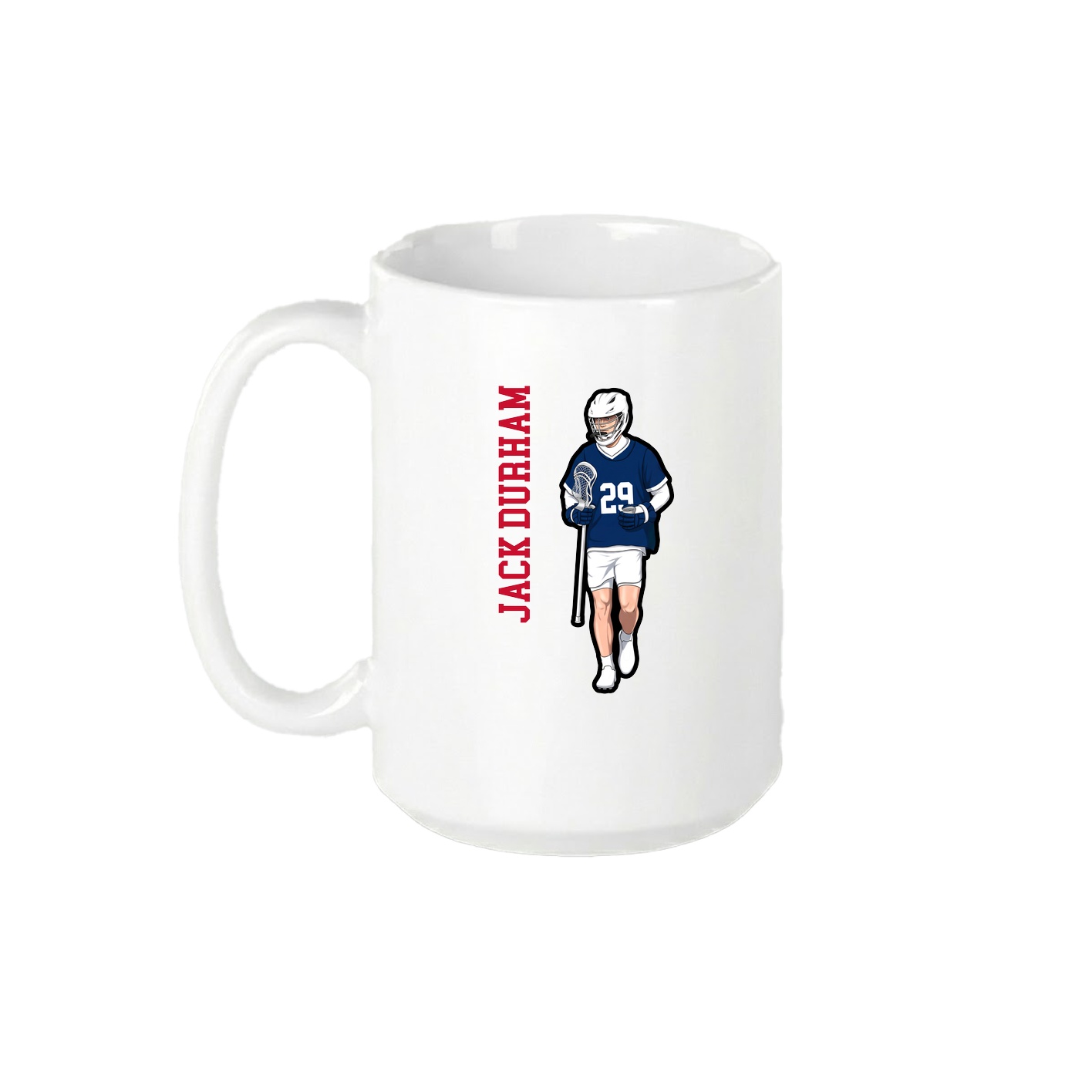15oz Coffee Mug — Name Vertical in White