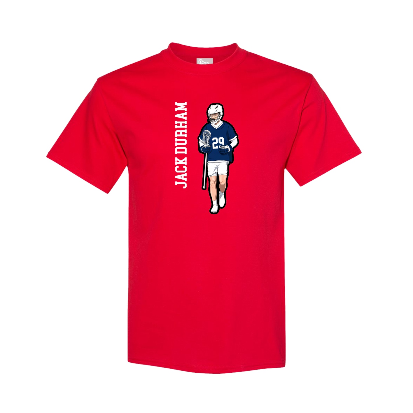 Youth Tee — Name Vertical in Red