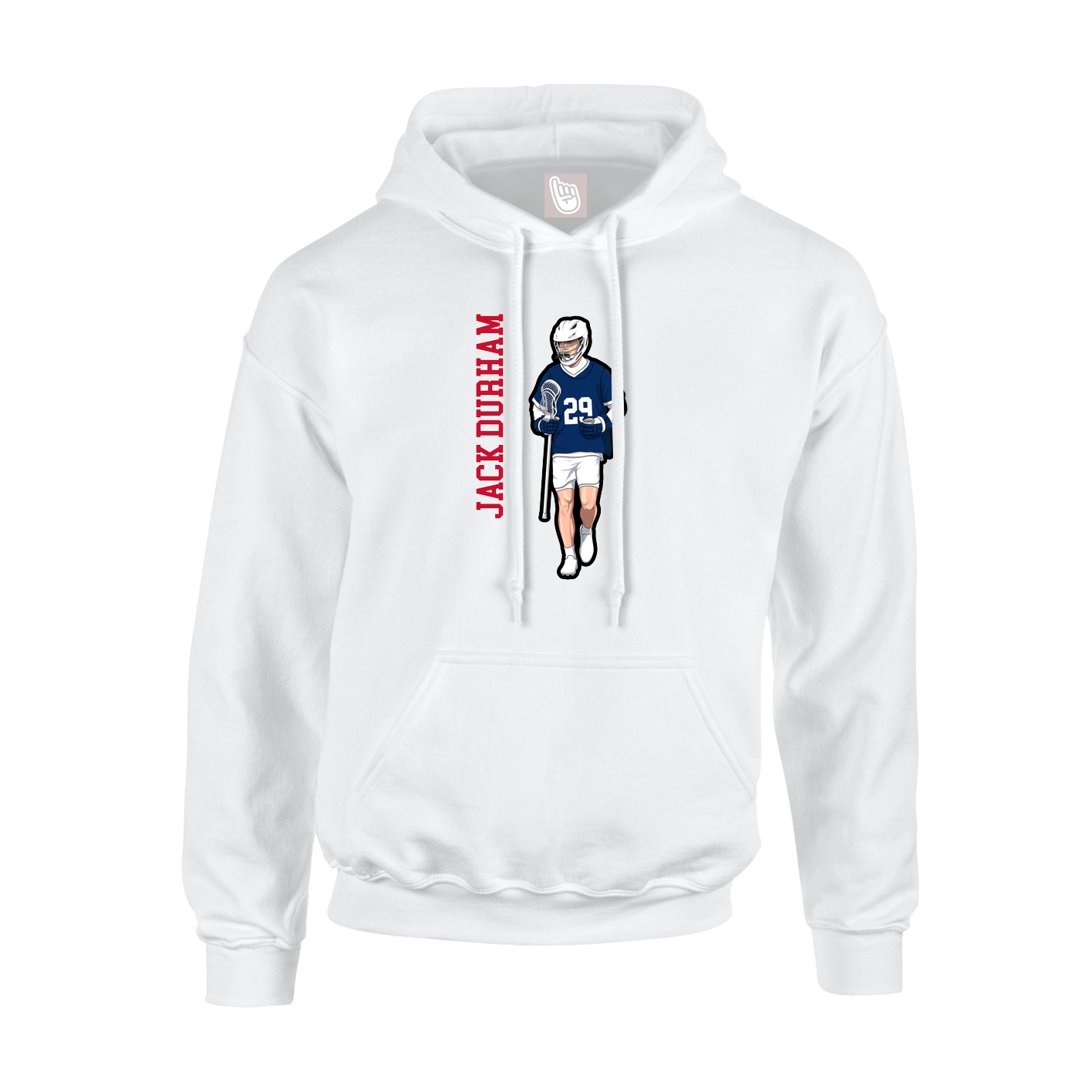 Hoodie — Name Vertical in White