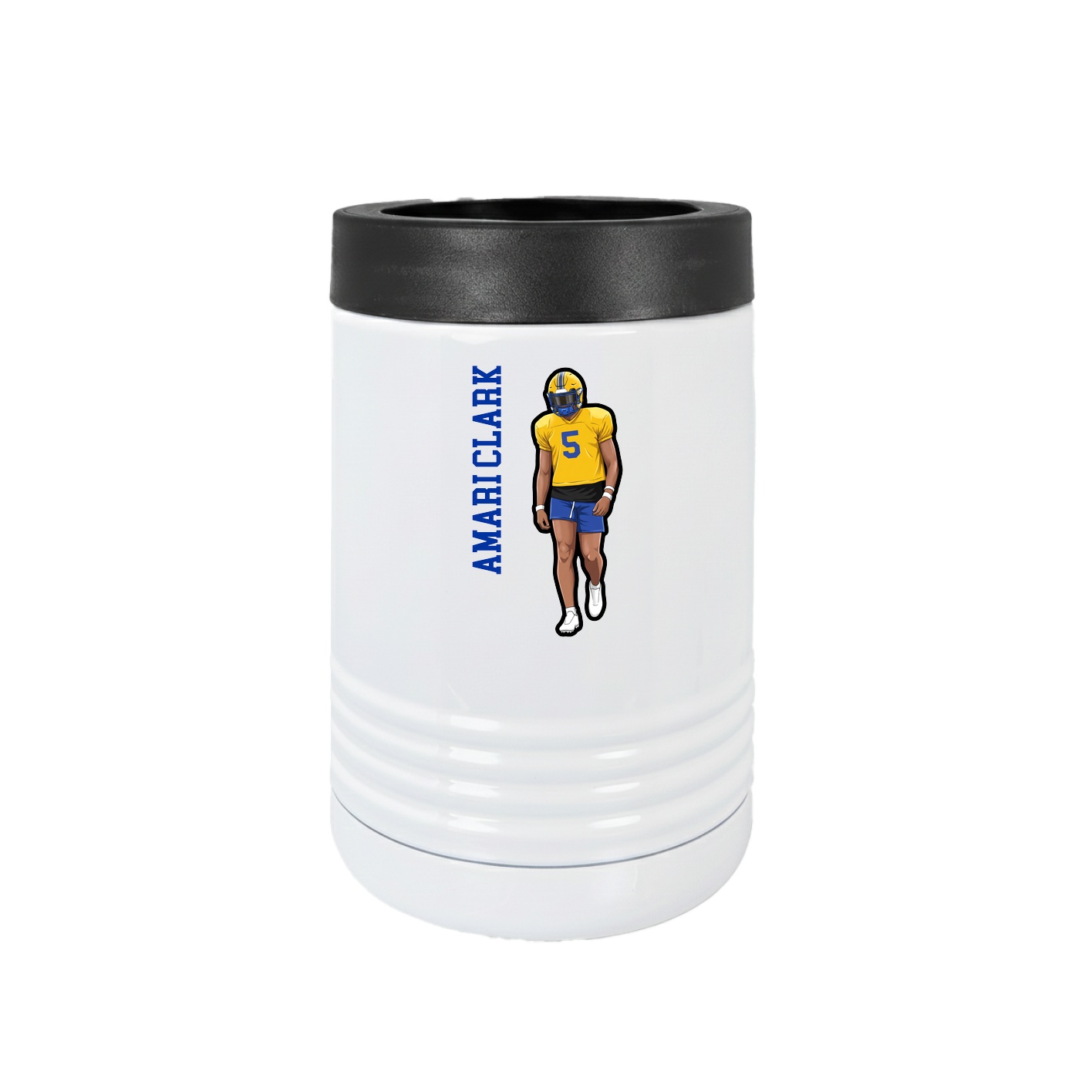 Beverage Holder — Name Vertical in White