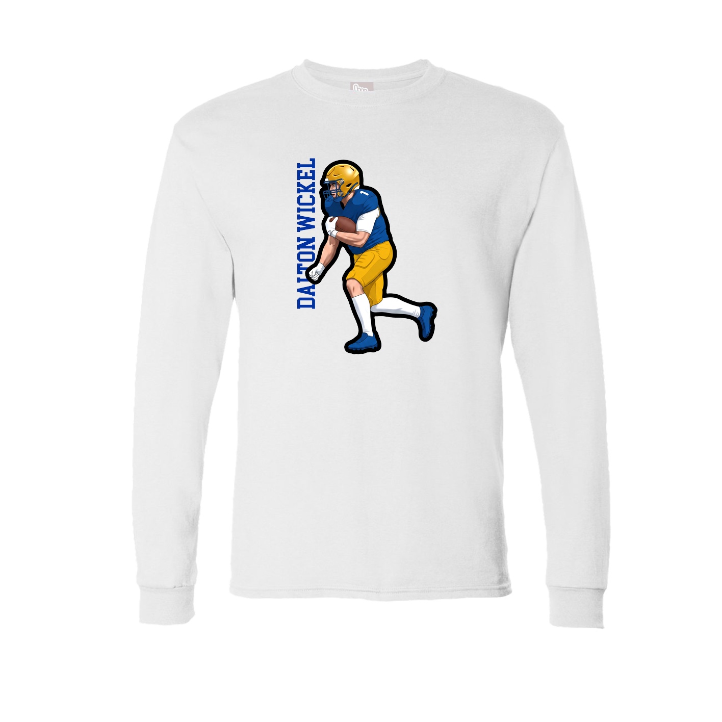 Long Sleeve Tee — Name Vertical in White