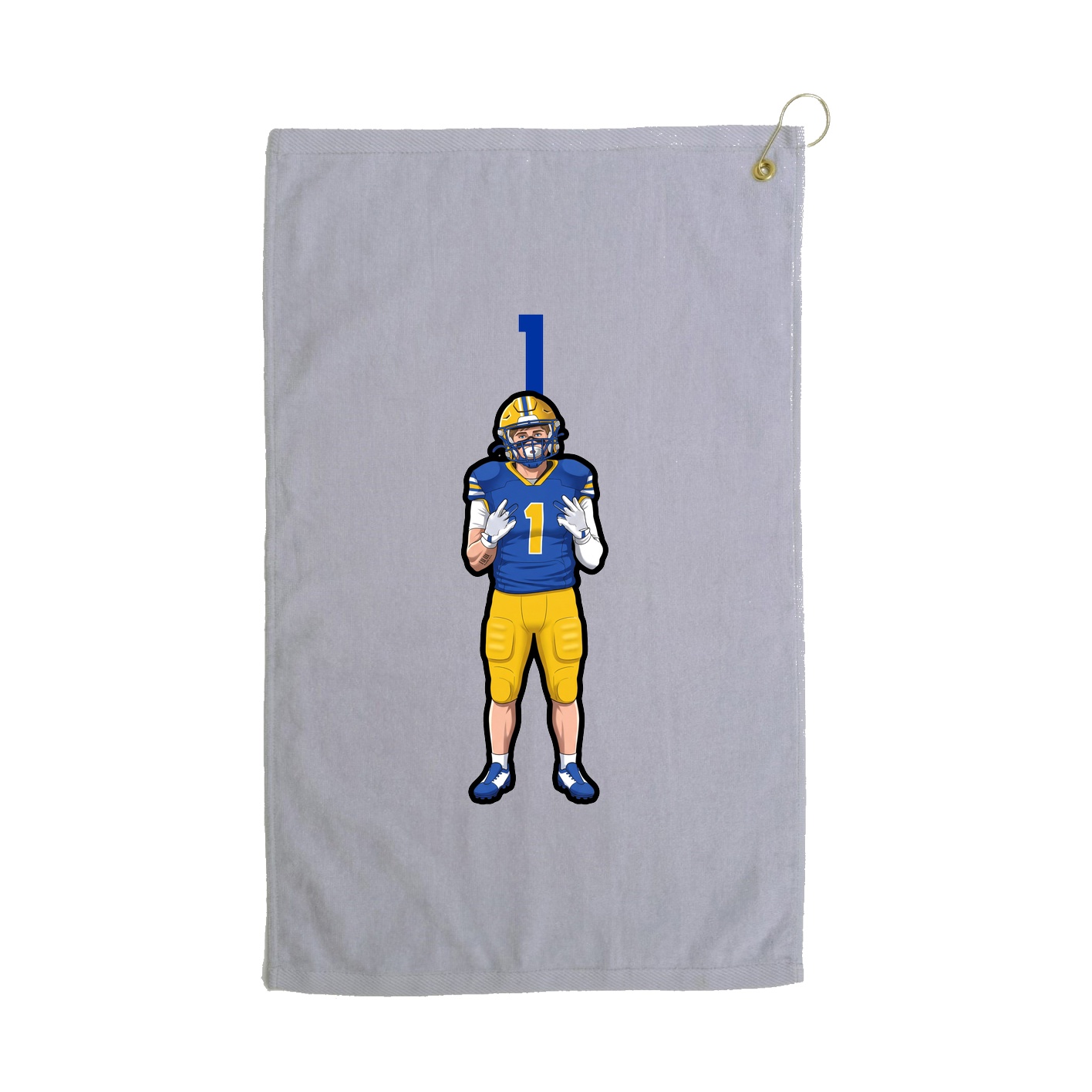 Golf Towel — Number Top in Grey