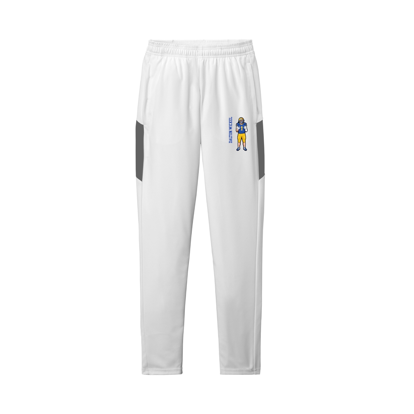 Team Travel Pant — Name Vertical in White/Grey