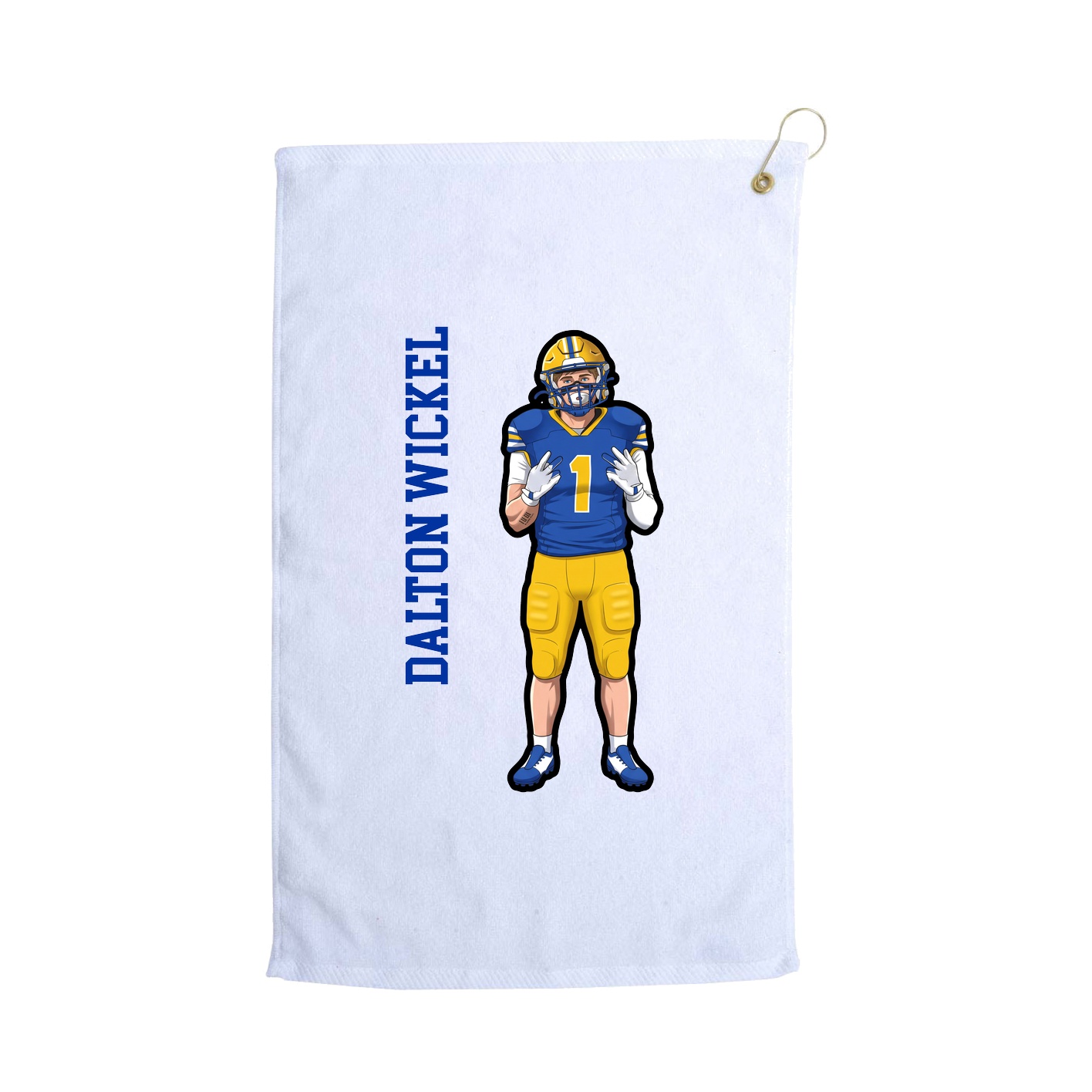 Golf Towel — Name Vertical in White