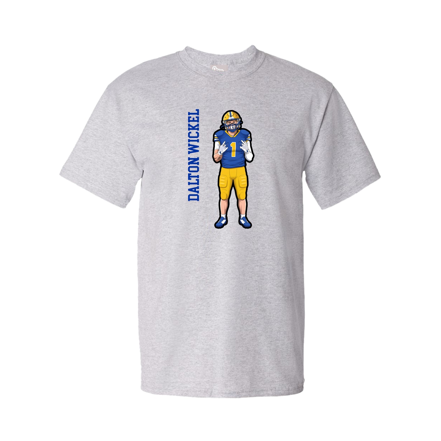 Tee — Name Vertical in Grey