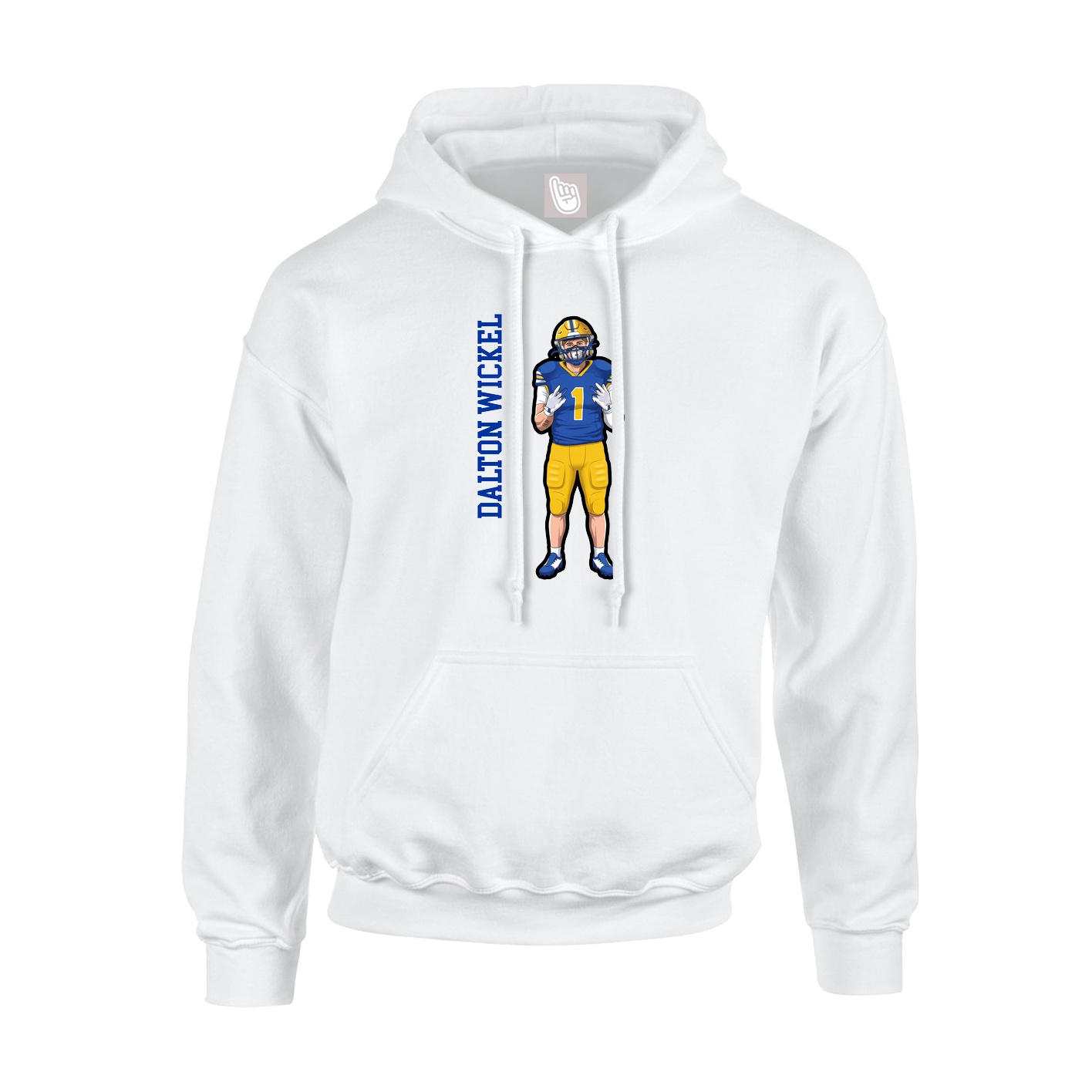 Youth Hoodie — Name Vertical in White