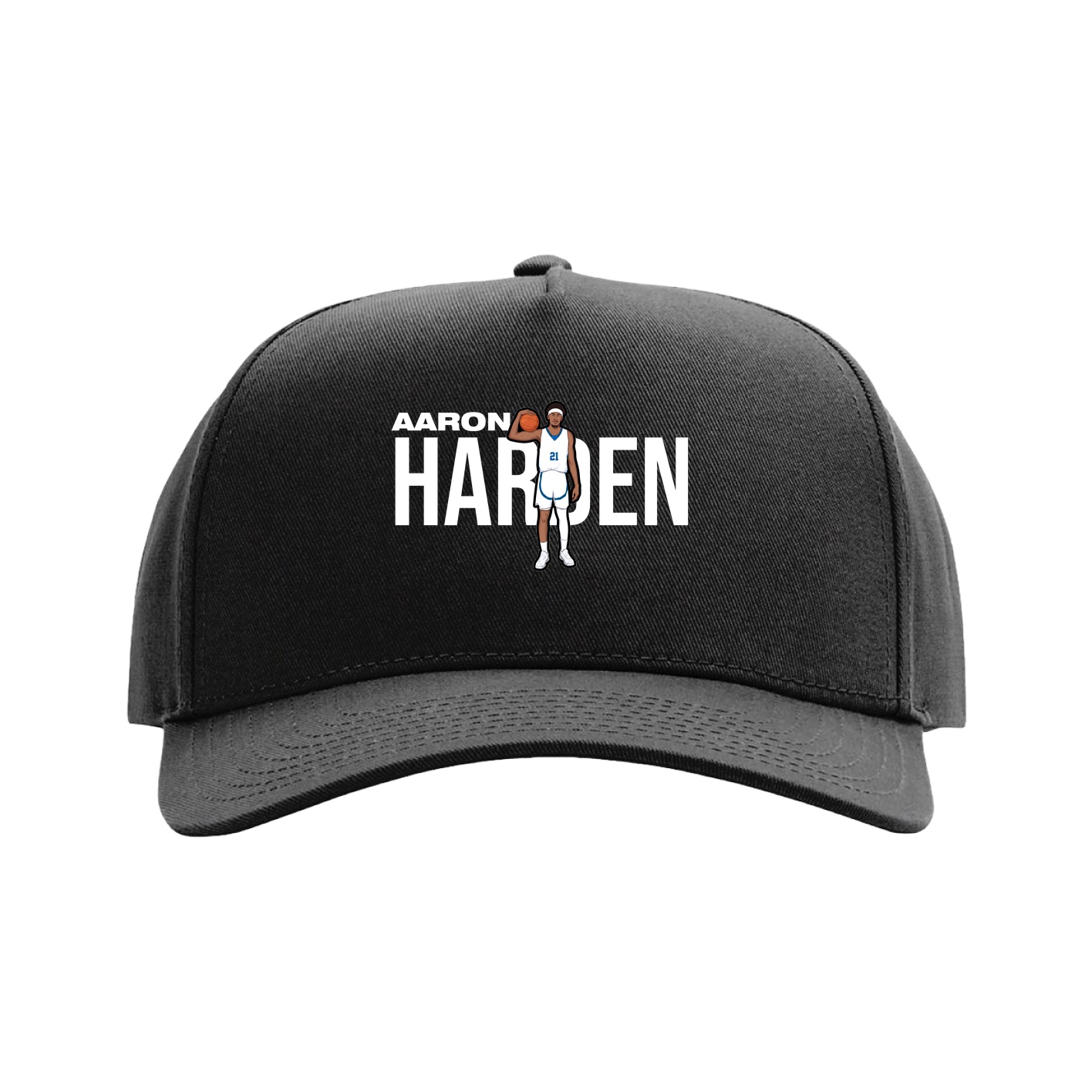 Full Fabric Five-Panel Champ Cap — Player Name in Black