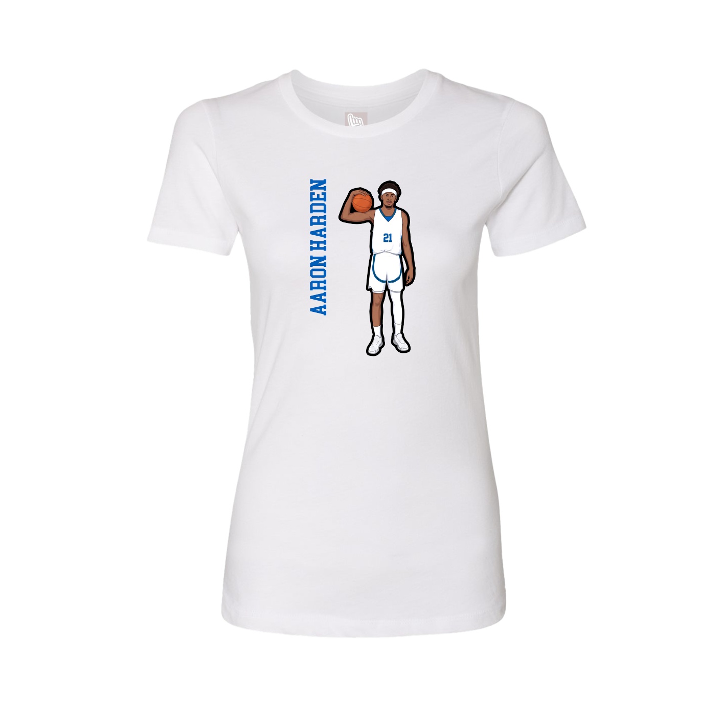 Fitted Women's Tee — Name Vertical in White