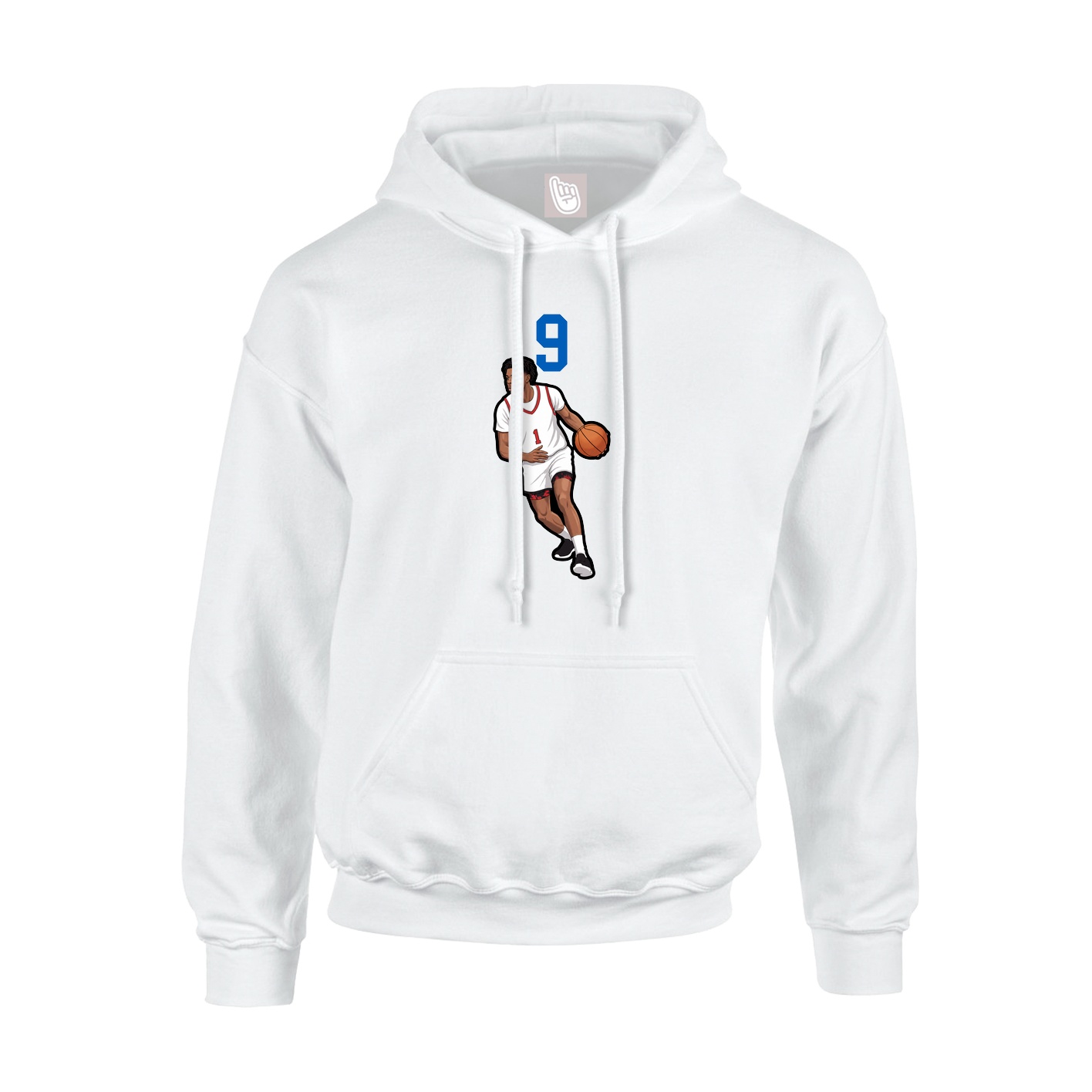 Youth Hoodie — Number Top in White