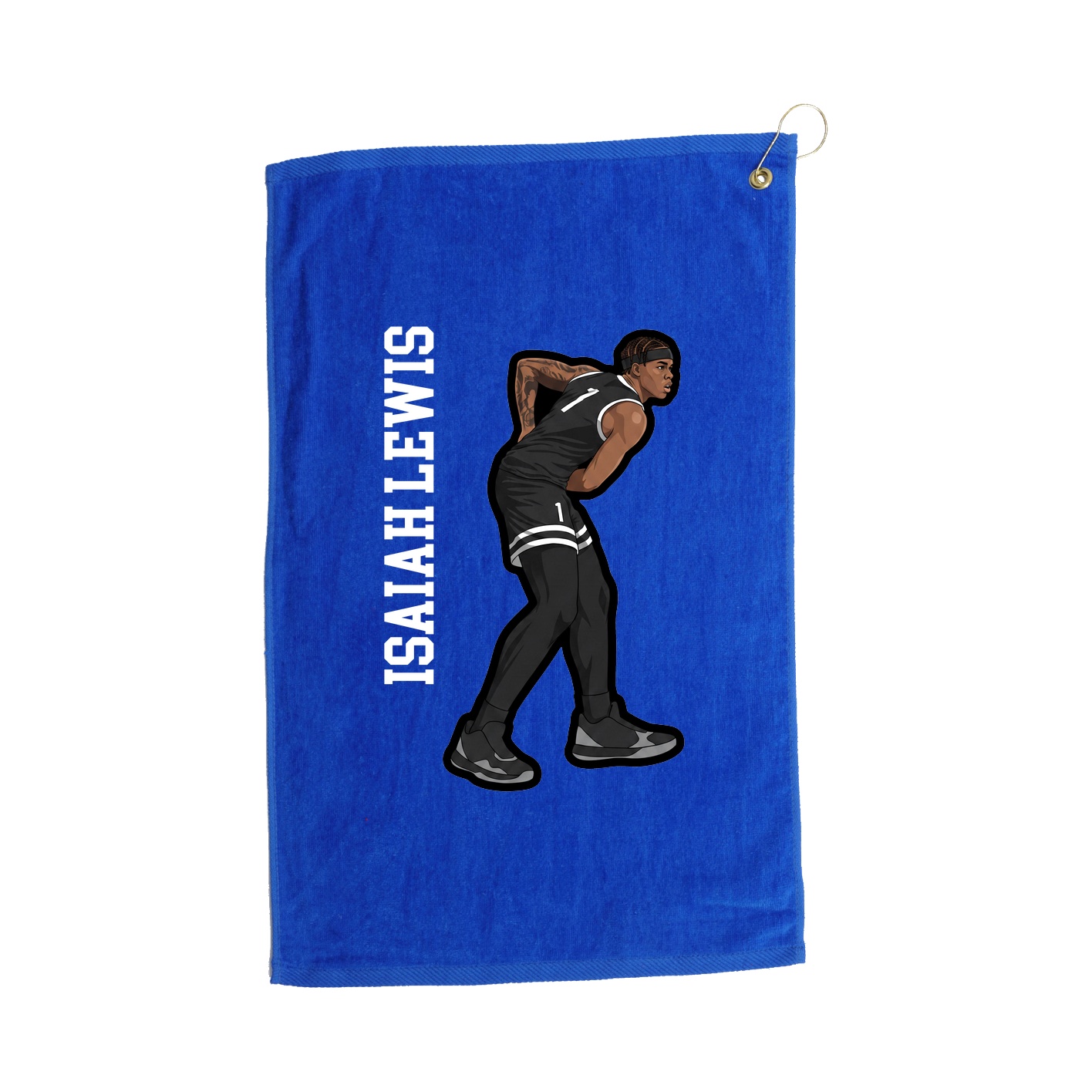 Golf Towel — Name Vertical in Royal