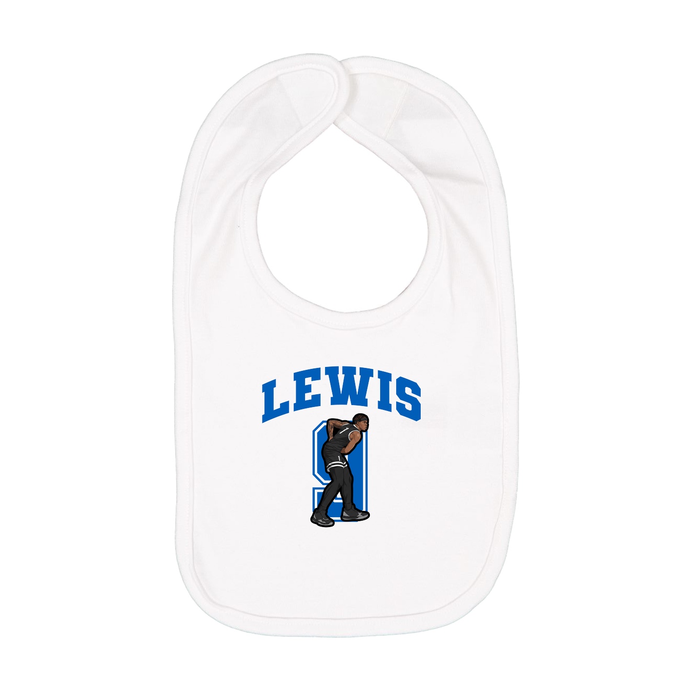 Infant Bib — Number in White