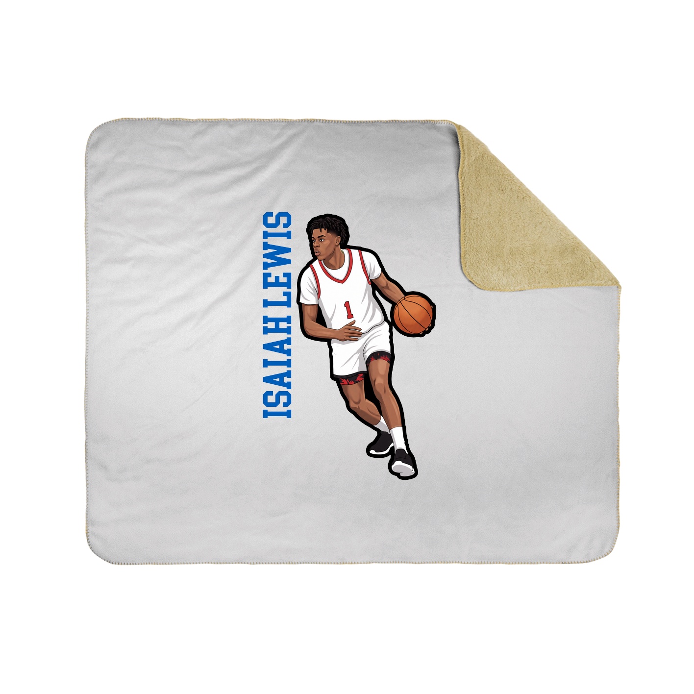 Throw Blanket — Name Vertical in White