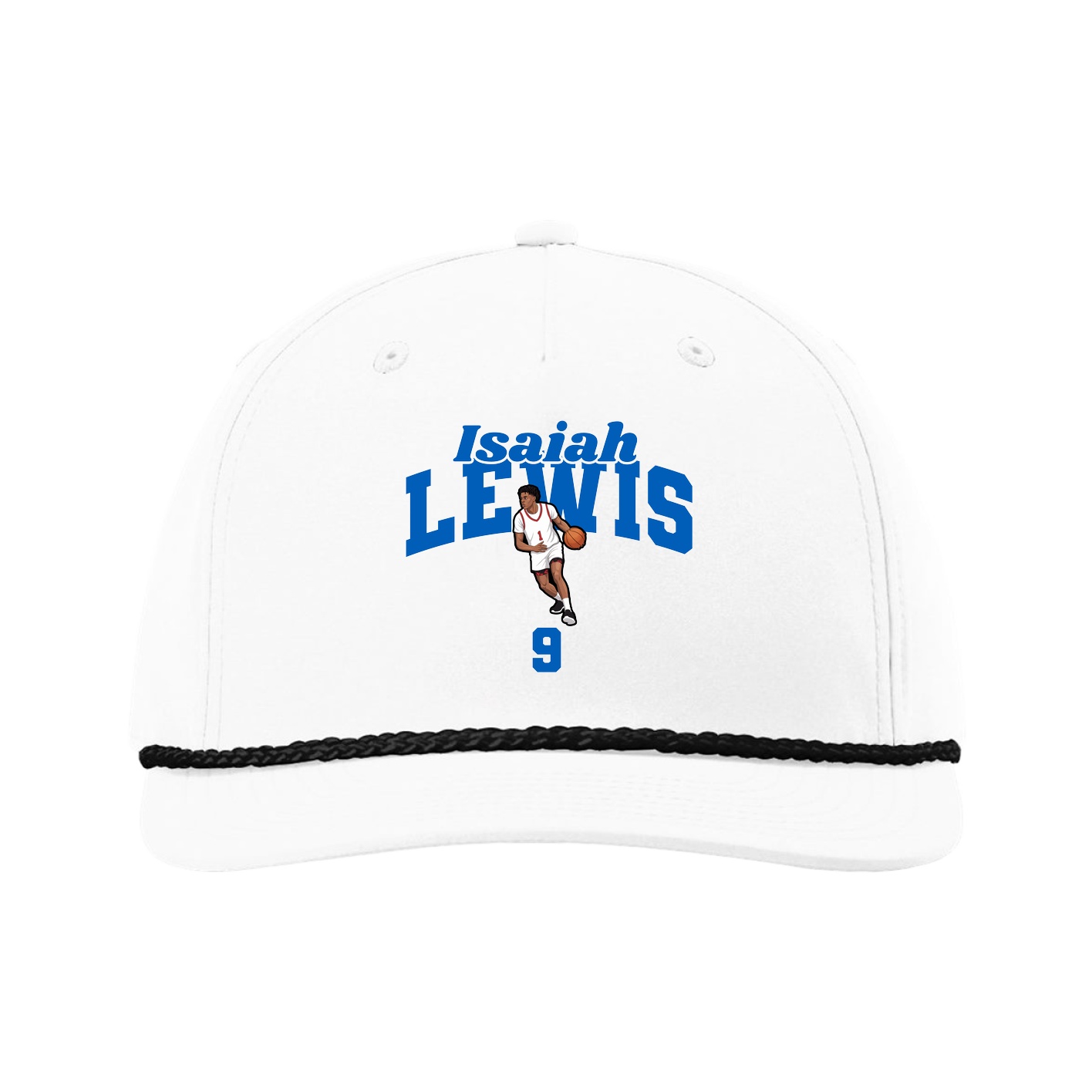 Five-Panel Classic Rope Cap — Signature Arch in White
