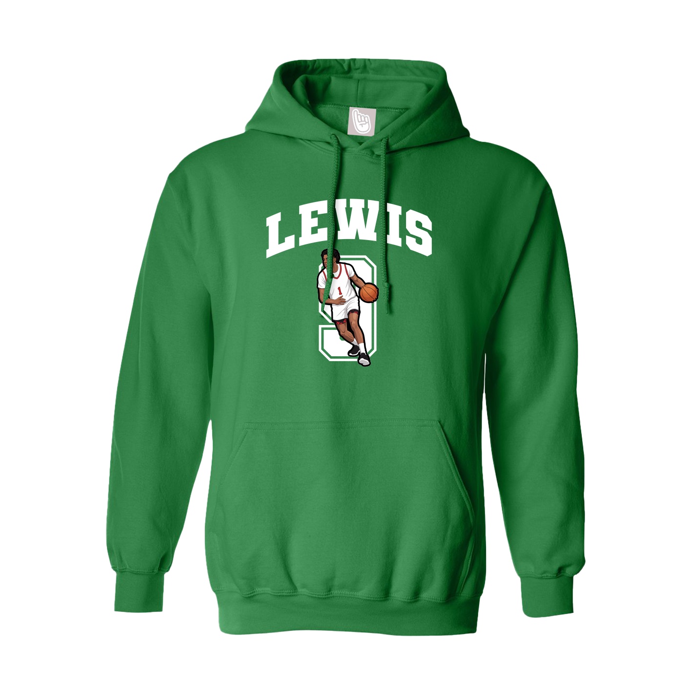 Youth Hoodie — Number in Green