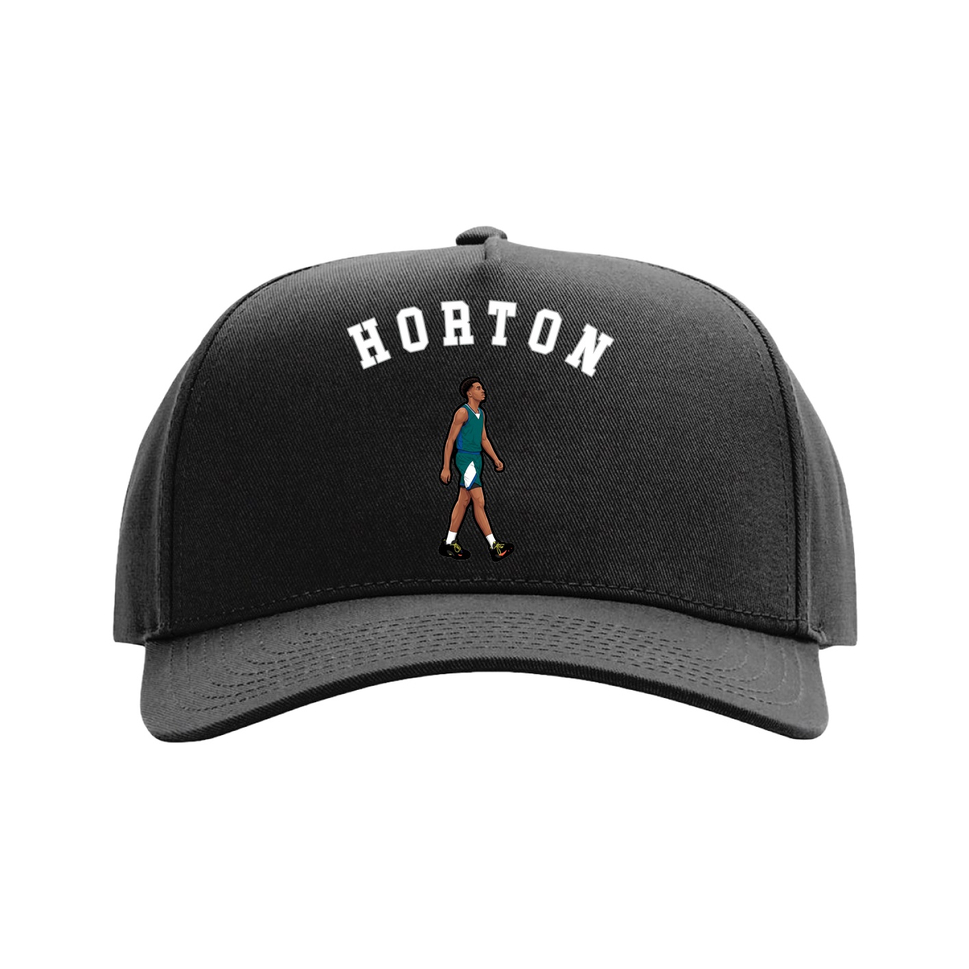 Full Fabric Five-Panel Champ Cap — Shirsey Arch in Black