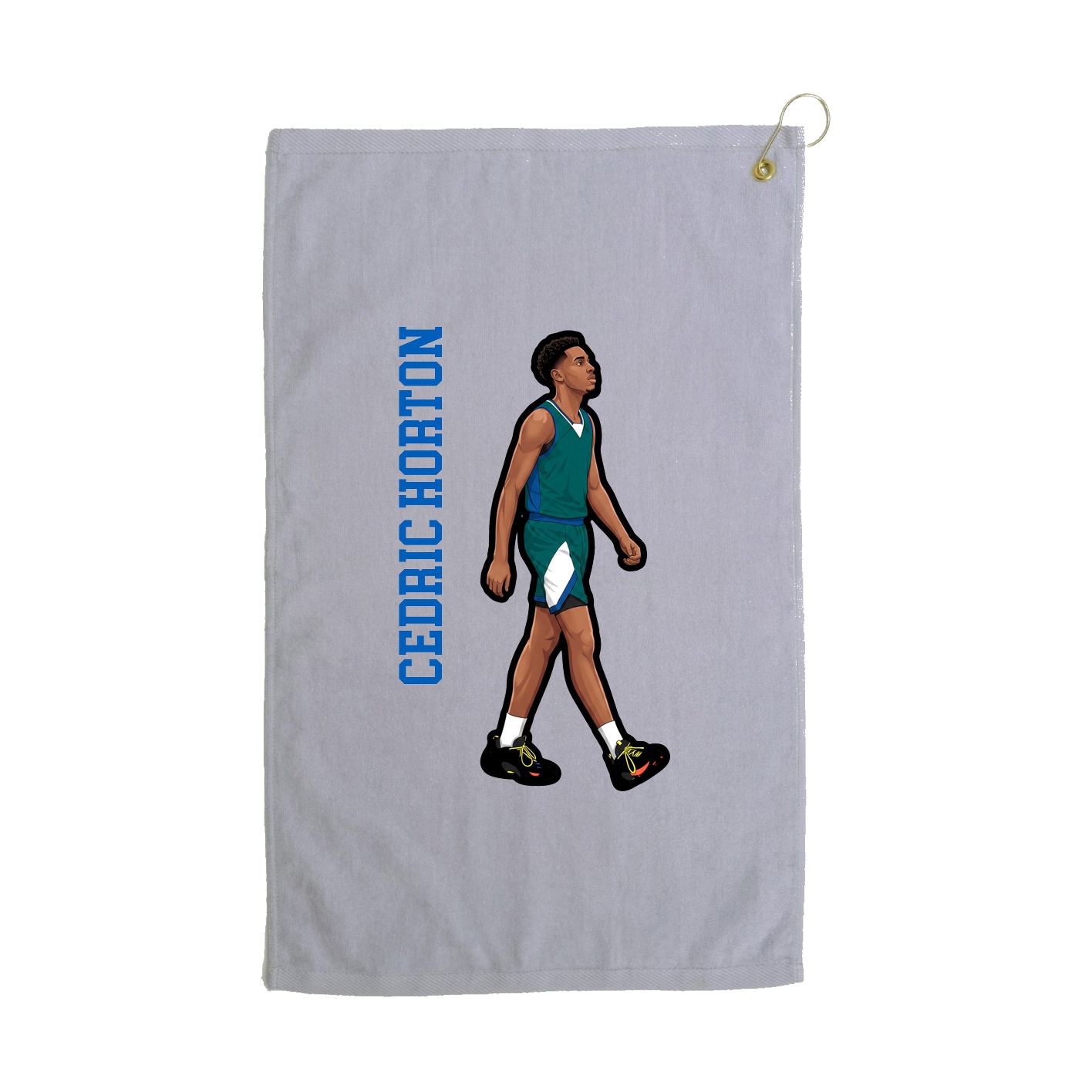 Golf Towel — Name Vertical in Grey