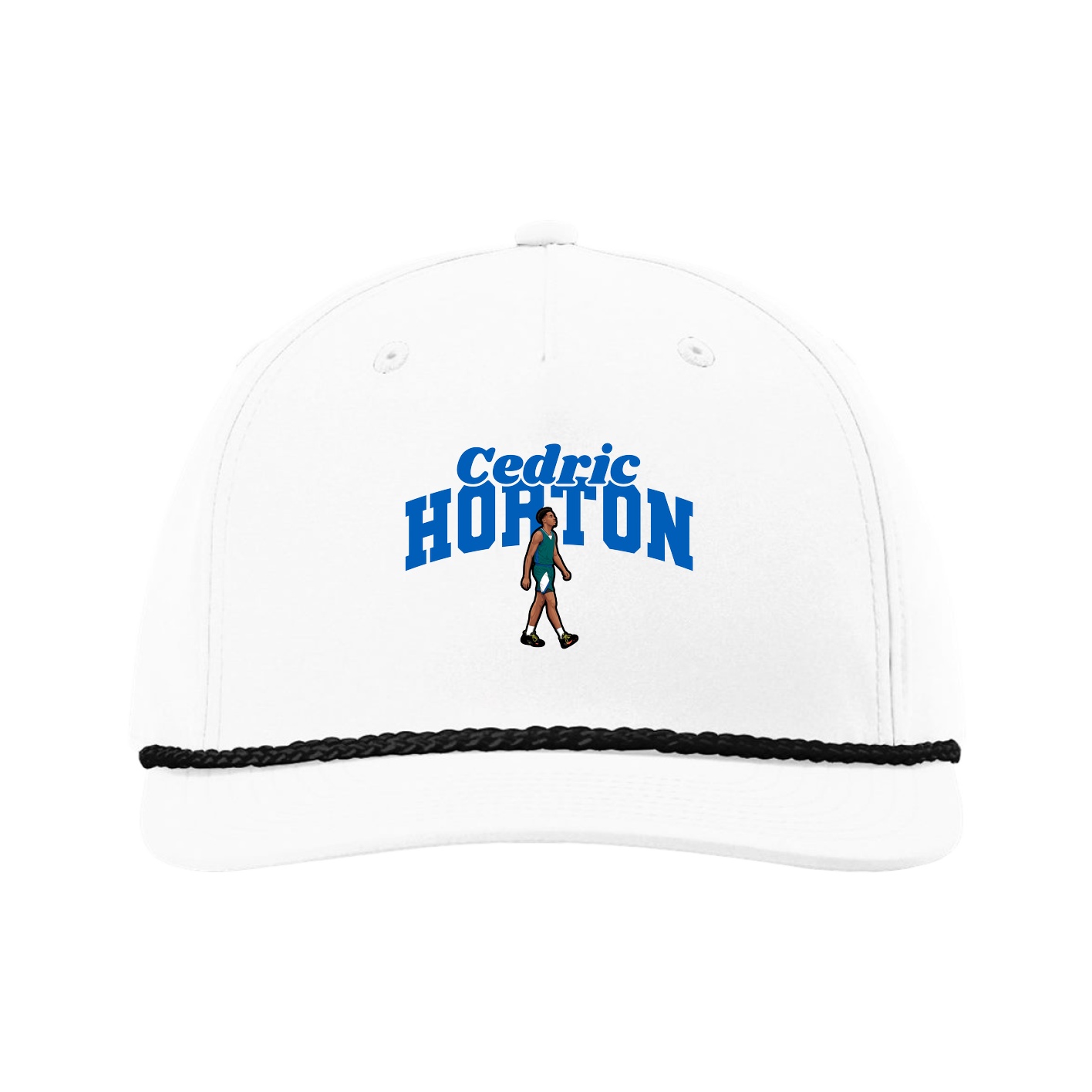 Five-Panel Classic Rope Cap — Signature Arch in White