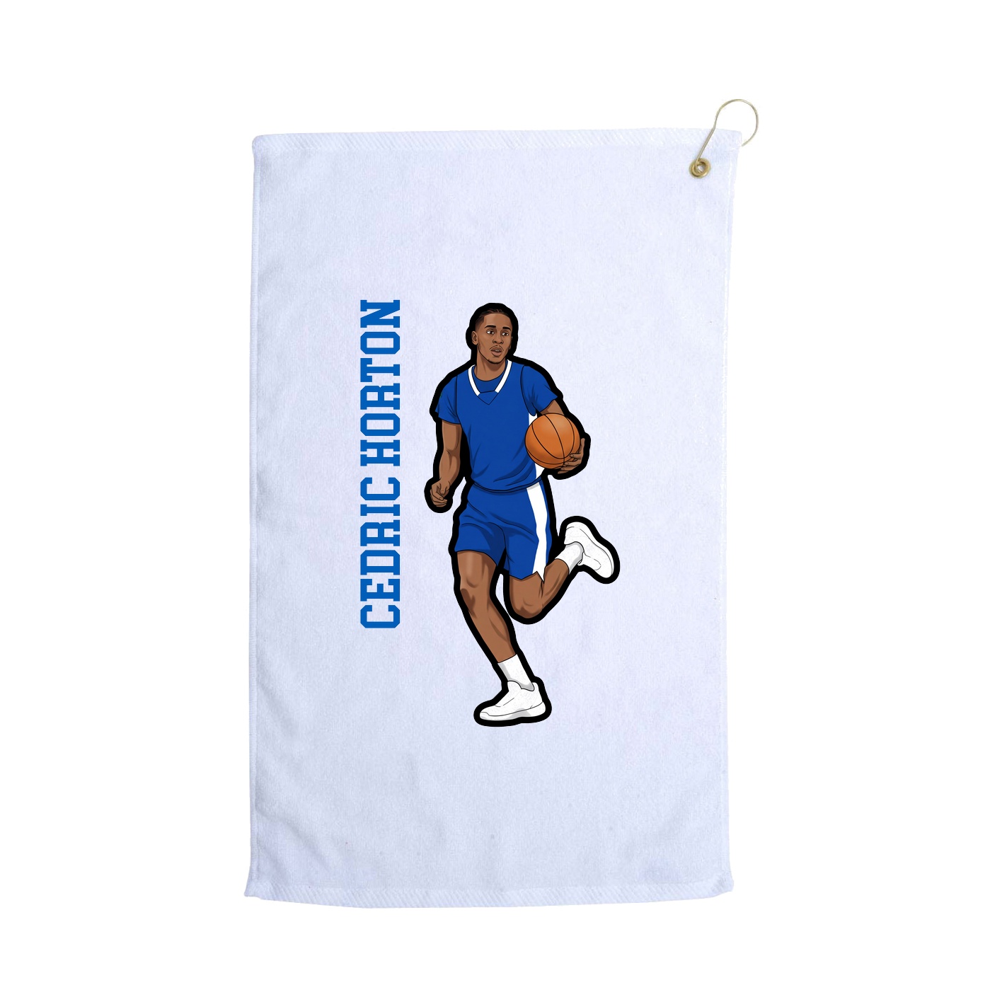 Golf Towel — Name Vertical in White