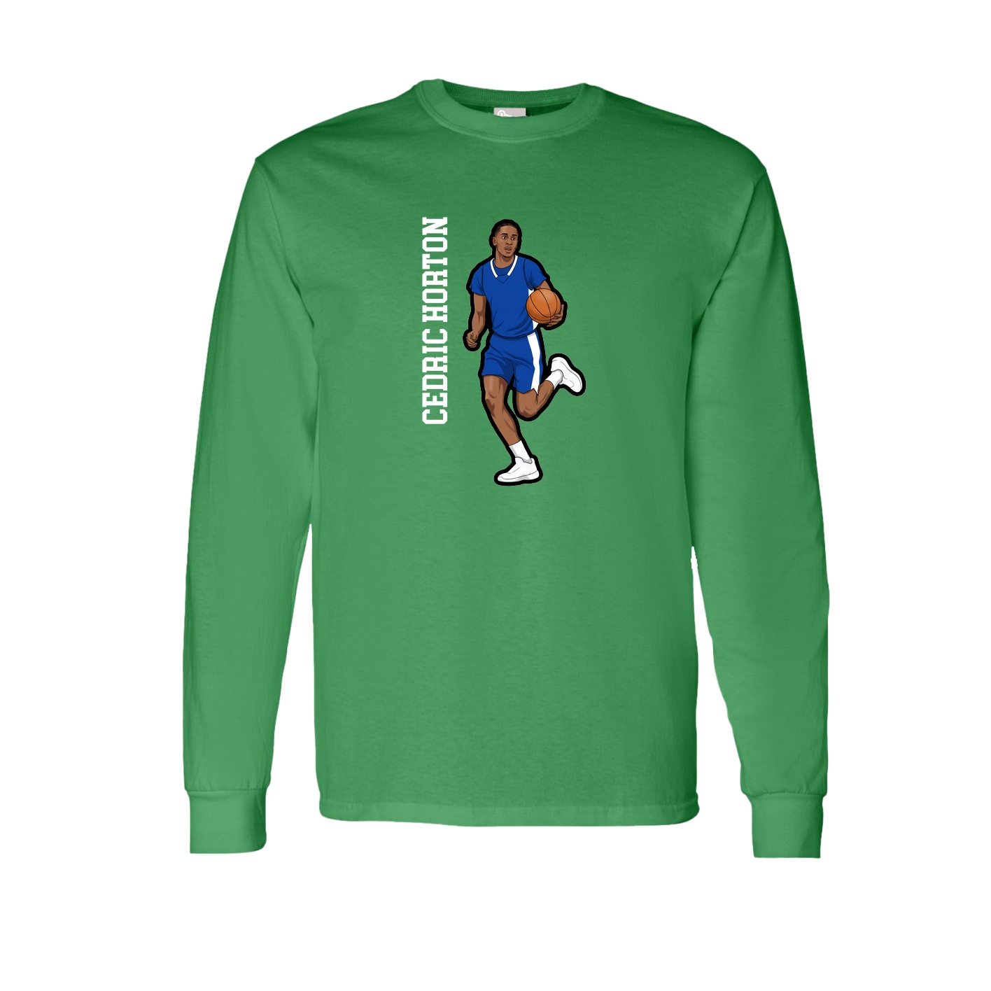 Long Sleeve Tee — Name Vertical in Green
