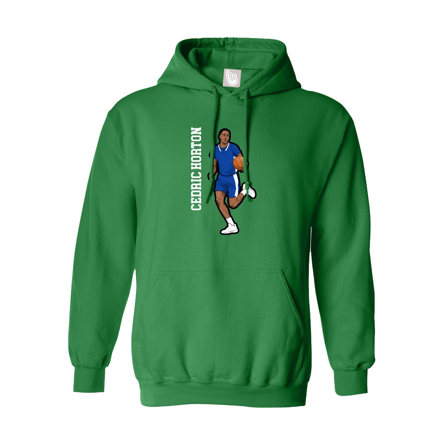 Hoodie — Name Vertical in Green