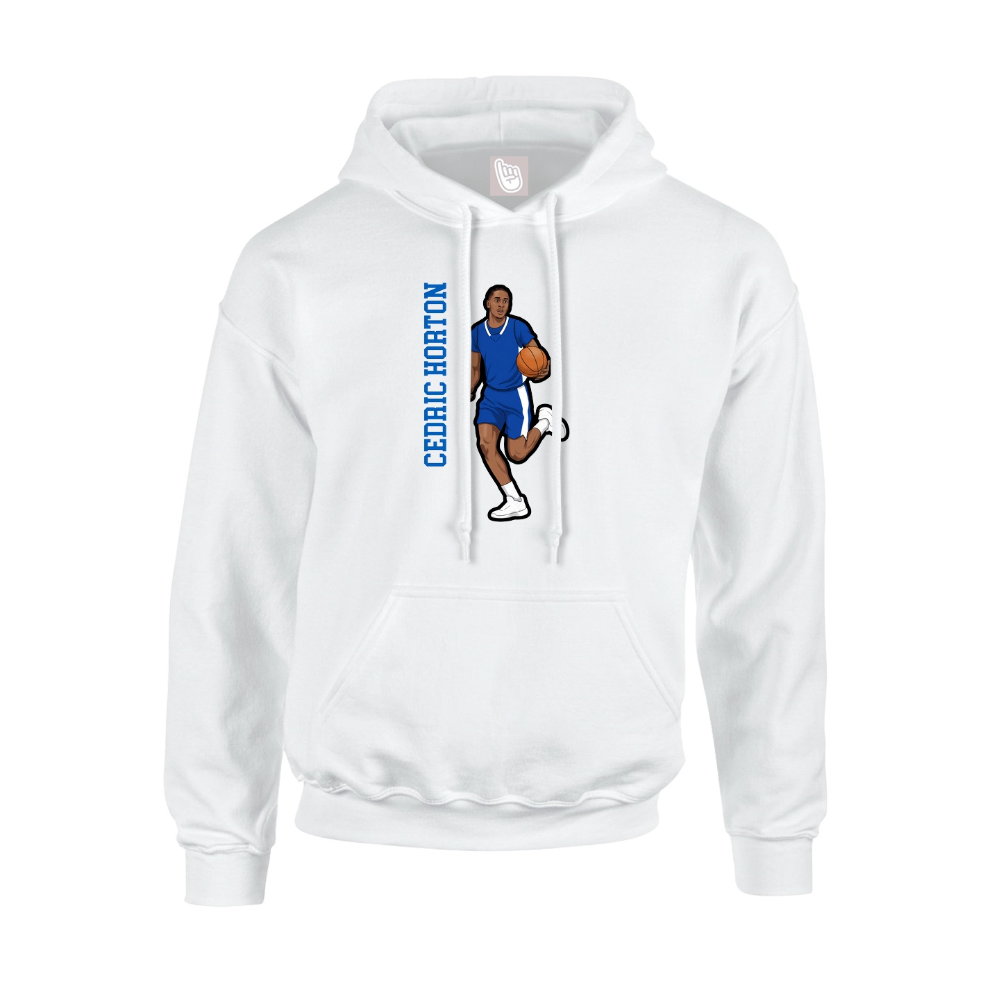 Youth Hoodie — Name Vertical in White