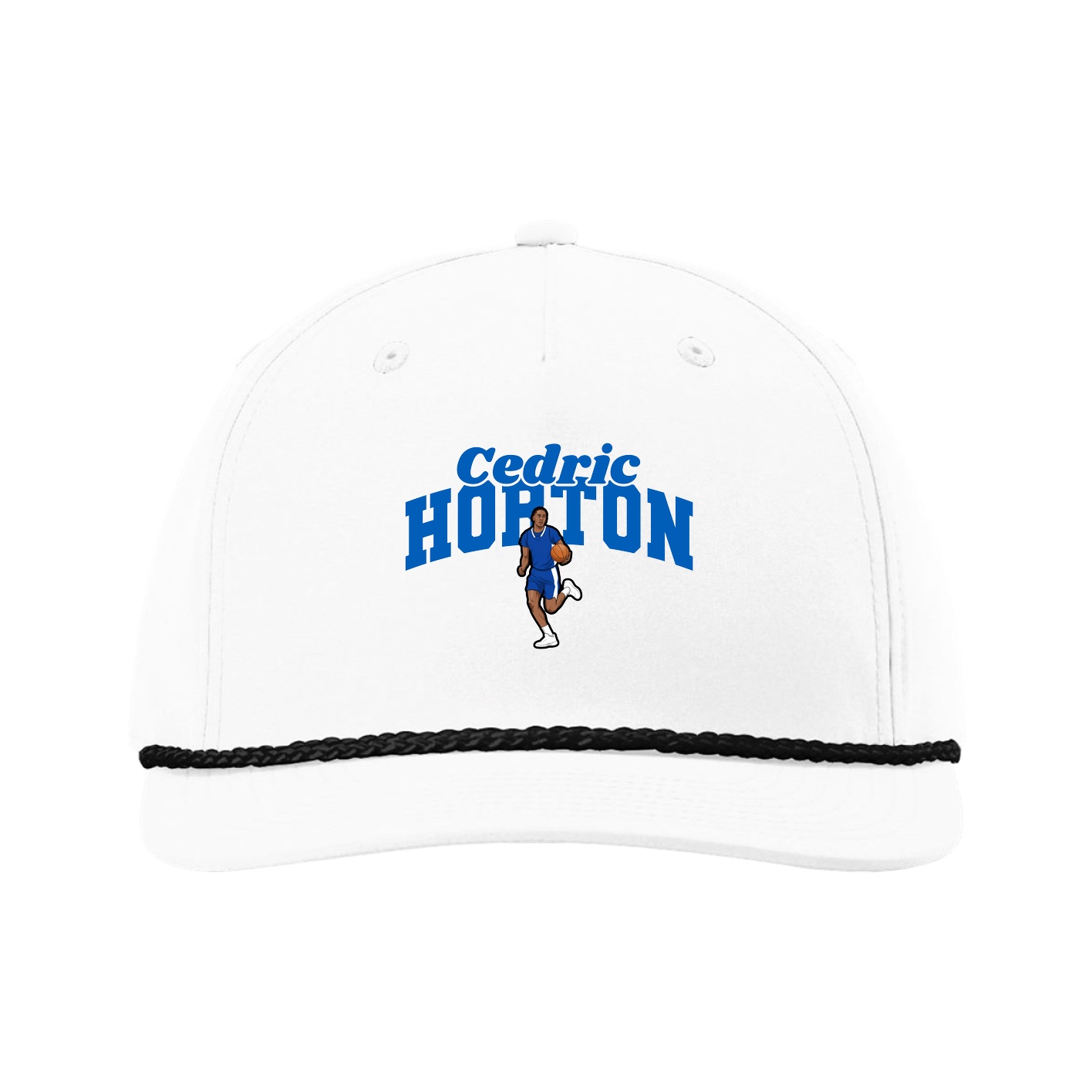 Five-Panel Classic Rope Cap — Signature Arch in White