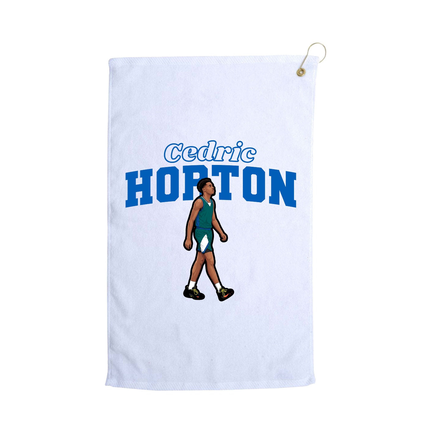 Golf Towel — Name Arch in White