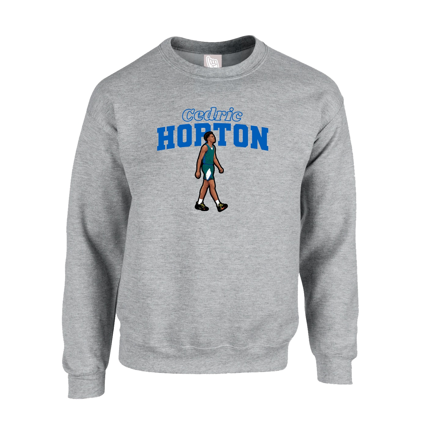Fleece Crew — Name Arch in Grey