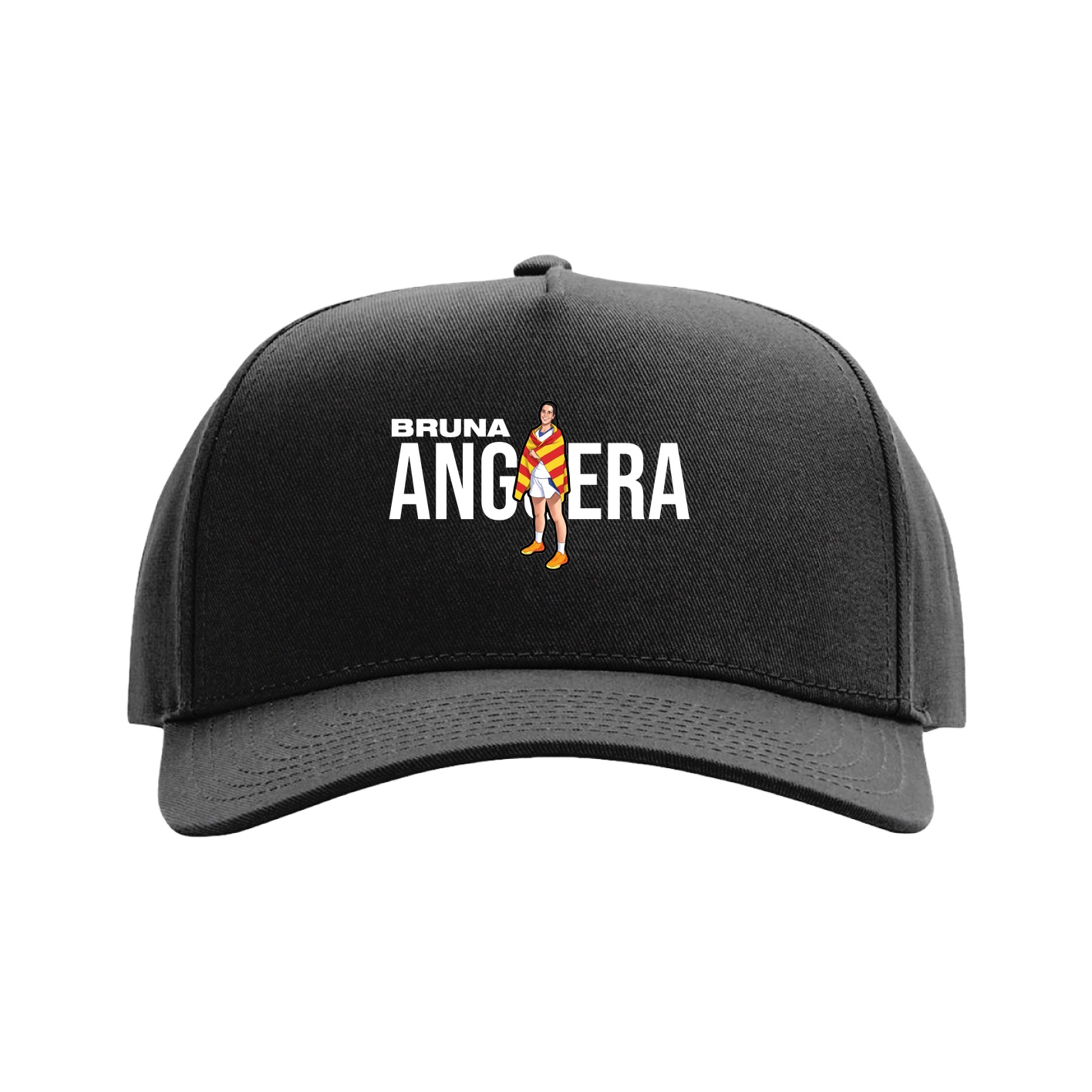 Full Fabric Five-Panel Champ Cap — Player Name in Black