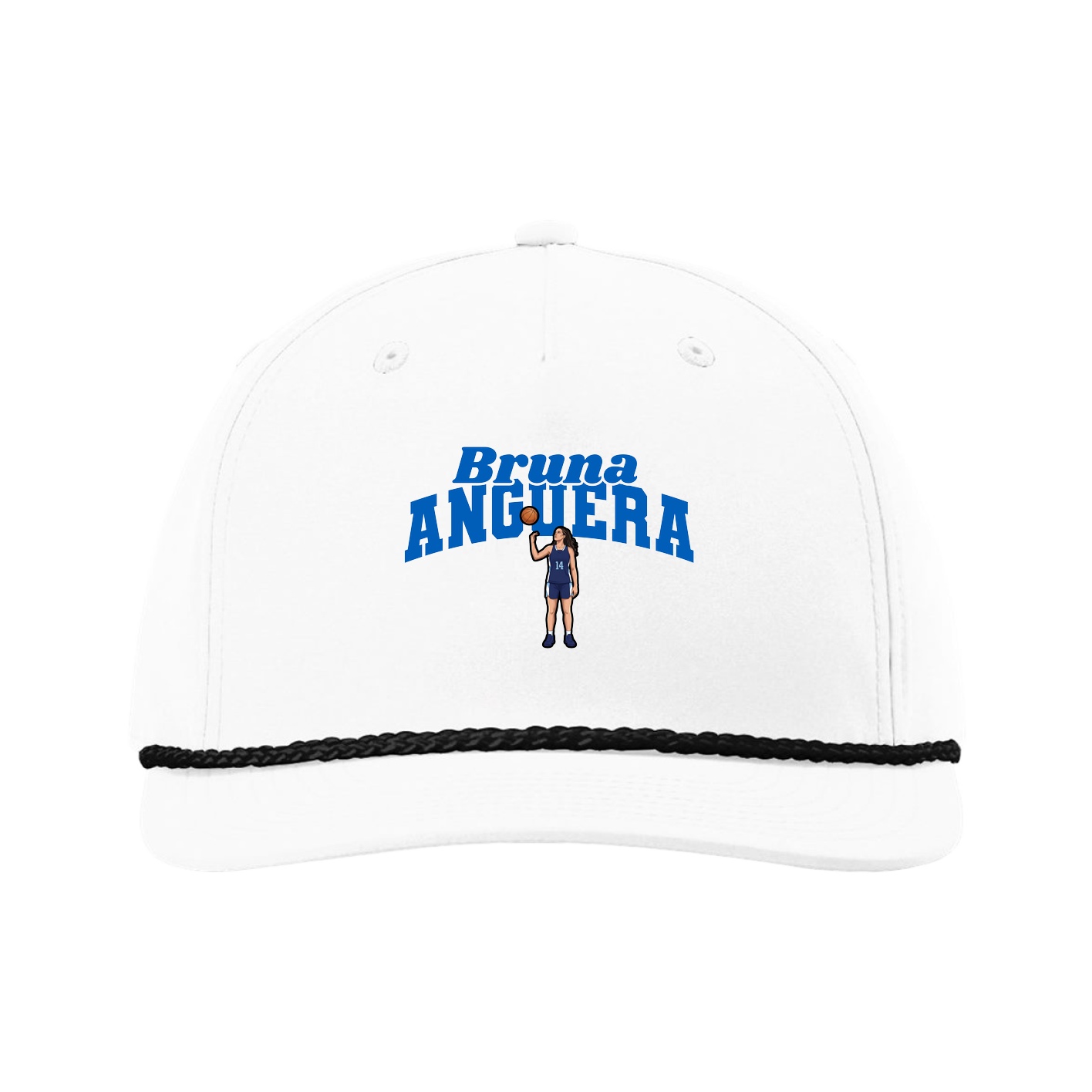 Five-Panel Classic Rope Cap — Signature Arch in White