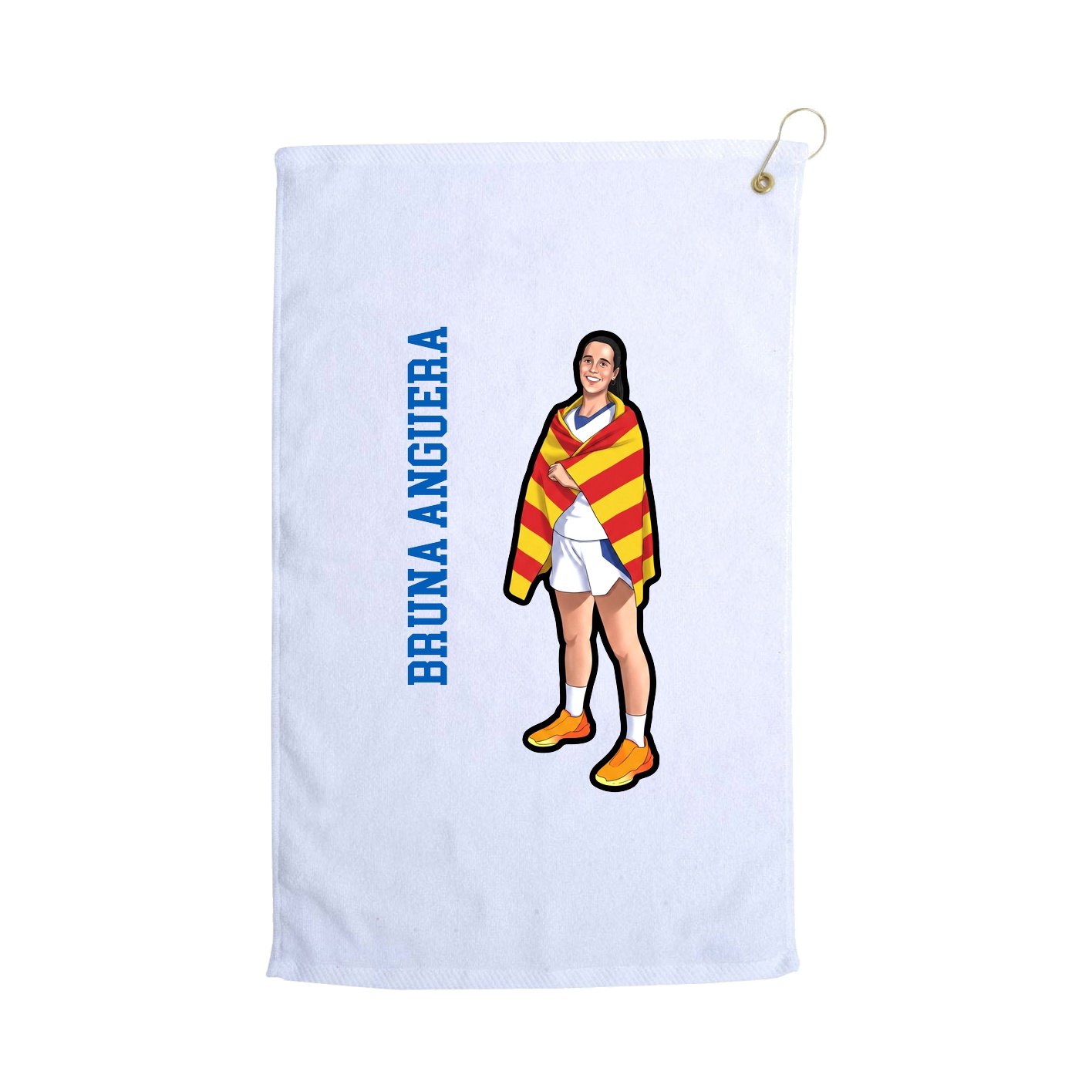 Golf Towel — Name Vertical in White