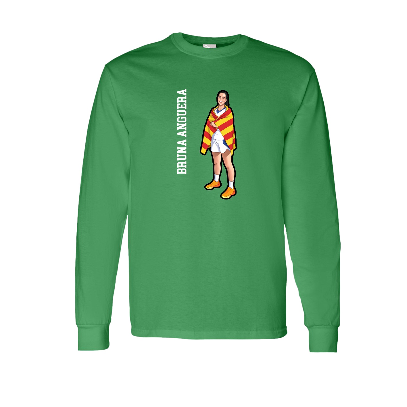 Long Sleeve Tee — Name Vertical in Green