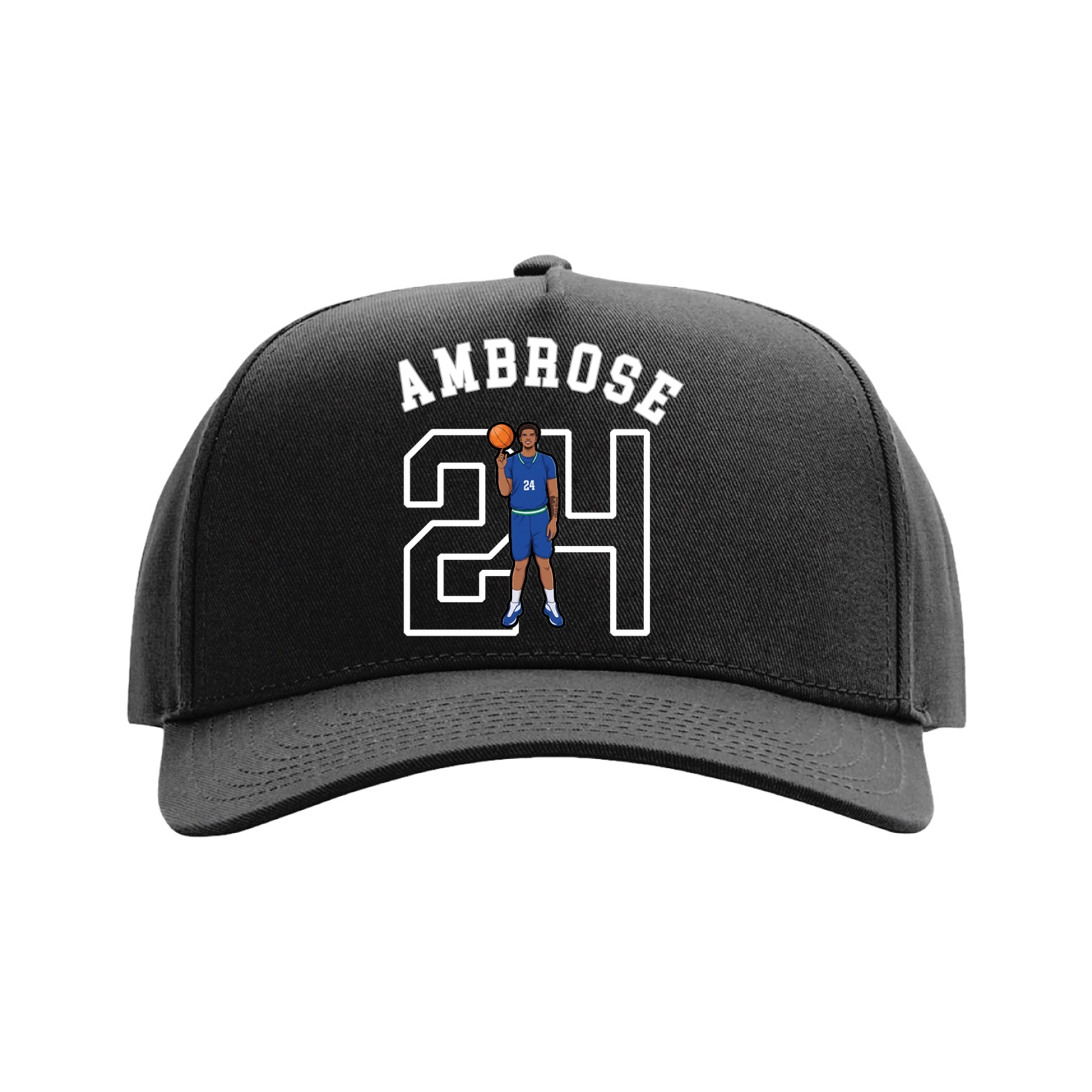Full Fabric Five-Panel Champ Cap — Shirsey Arch in Black