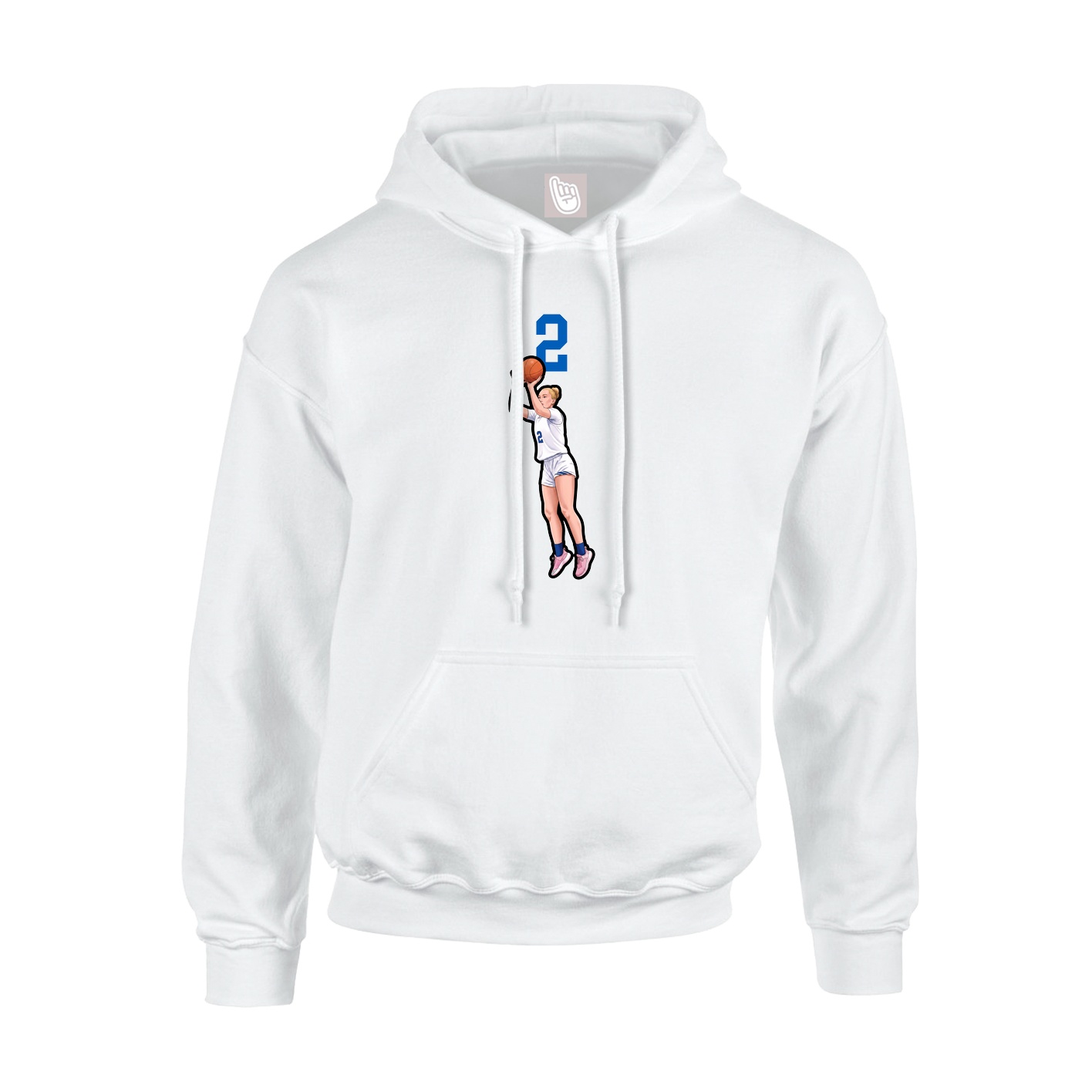 Youth Hoodie — Number Top in White